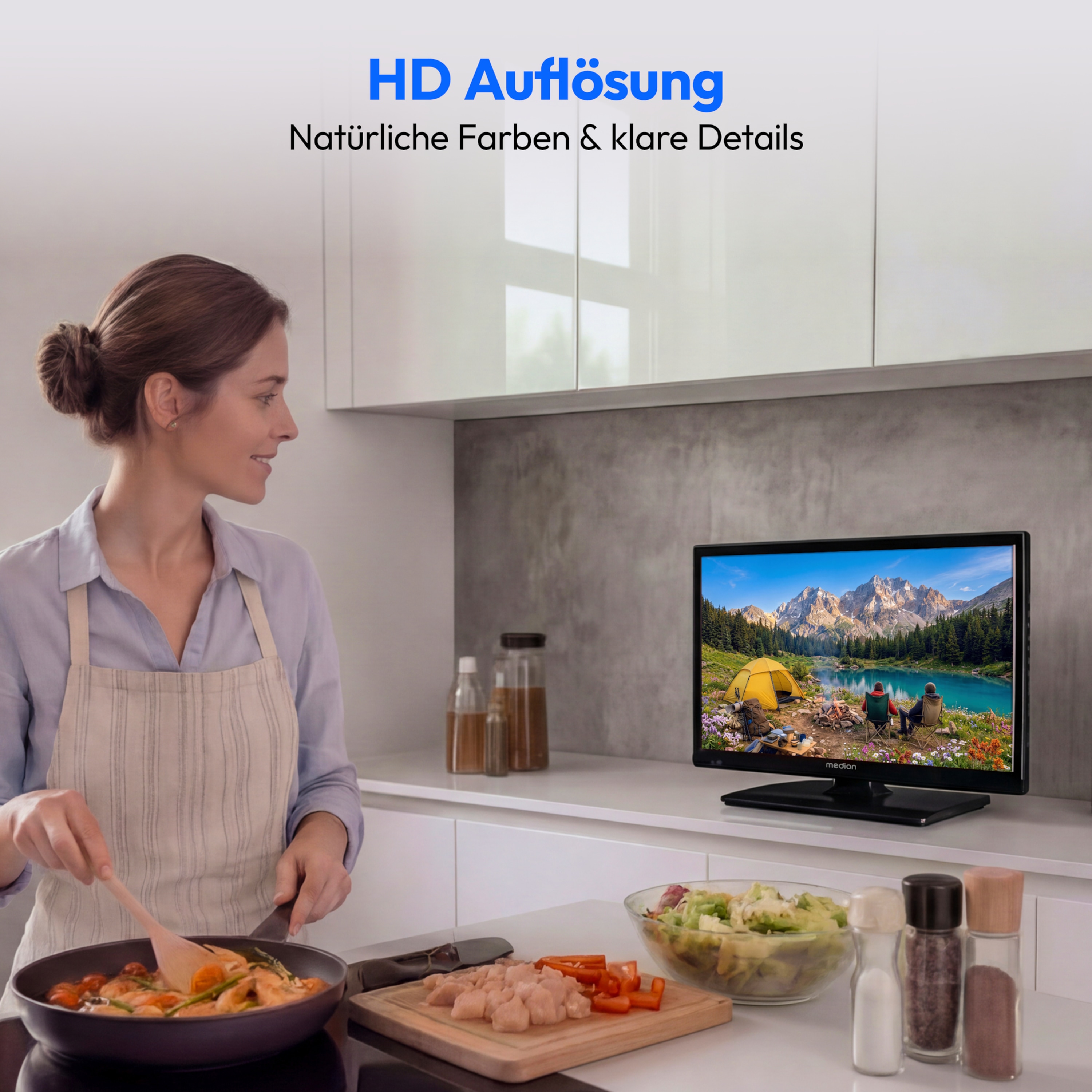 MEDION® LIFE MD 819000 Fernseher, 47 cm (19'') LCD-TV, HD Triple Tuner, integrierter Mediaplayer, Car-Adapter, CI+ Schnittstelle