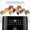 MEDION® LIFE® E40 XL Heißluftfritteuse MD 11740, 100 Rezepte in der Life+ App, ölfreies Frittieren, 9 Automatikprogramme, 5,2 L Korbvolumen