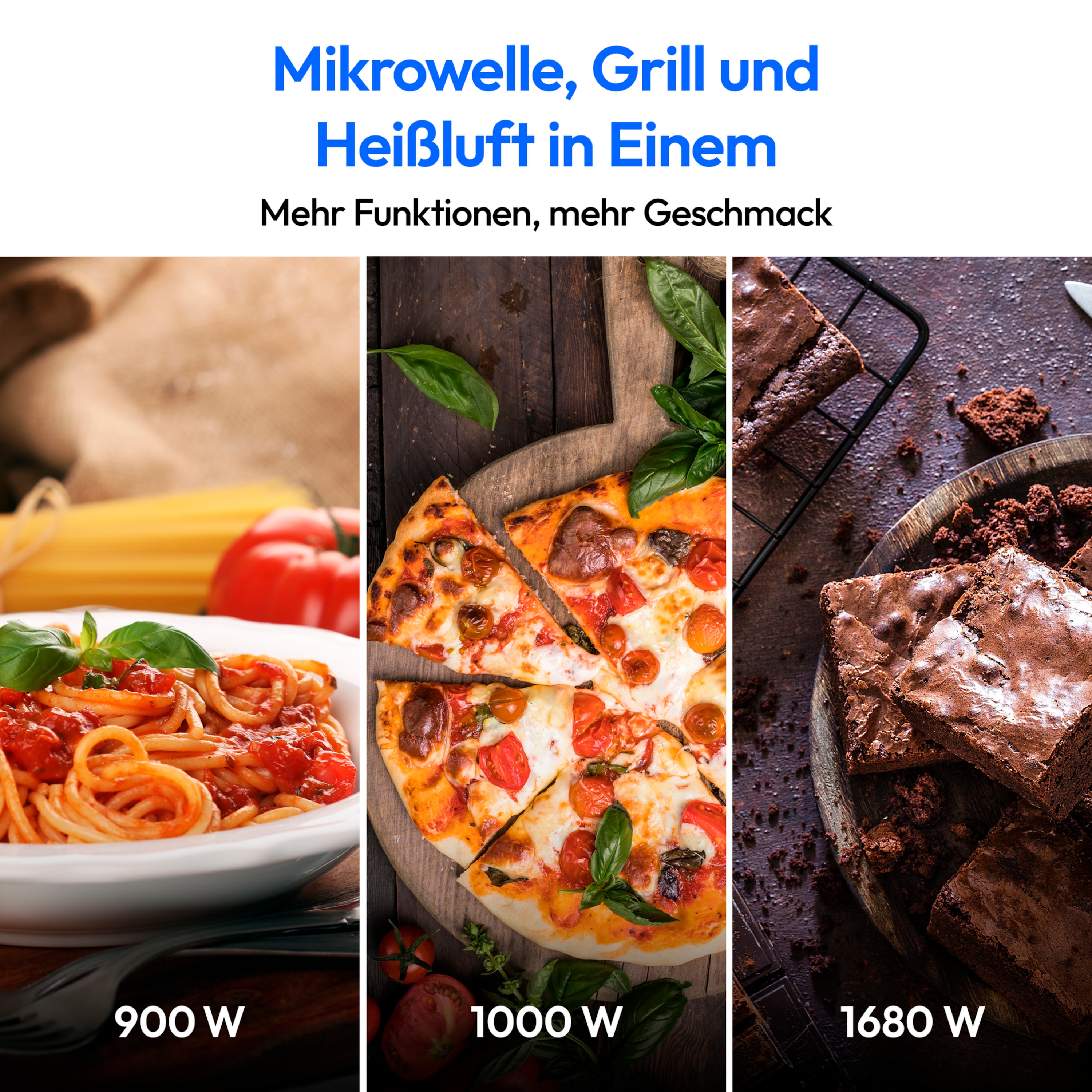 MEDION® LIFE® 3 in 1 Mikrowelle  MD 11493, Kombination aus Mikrowelle, Grill und Heißluft, 23 L, 10 Automatikprogramme, 900 W, Digitaler Timer
