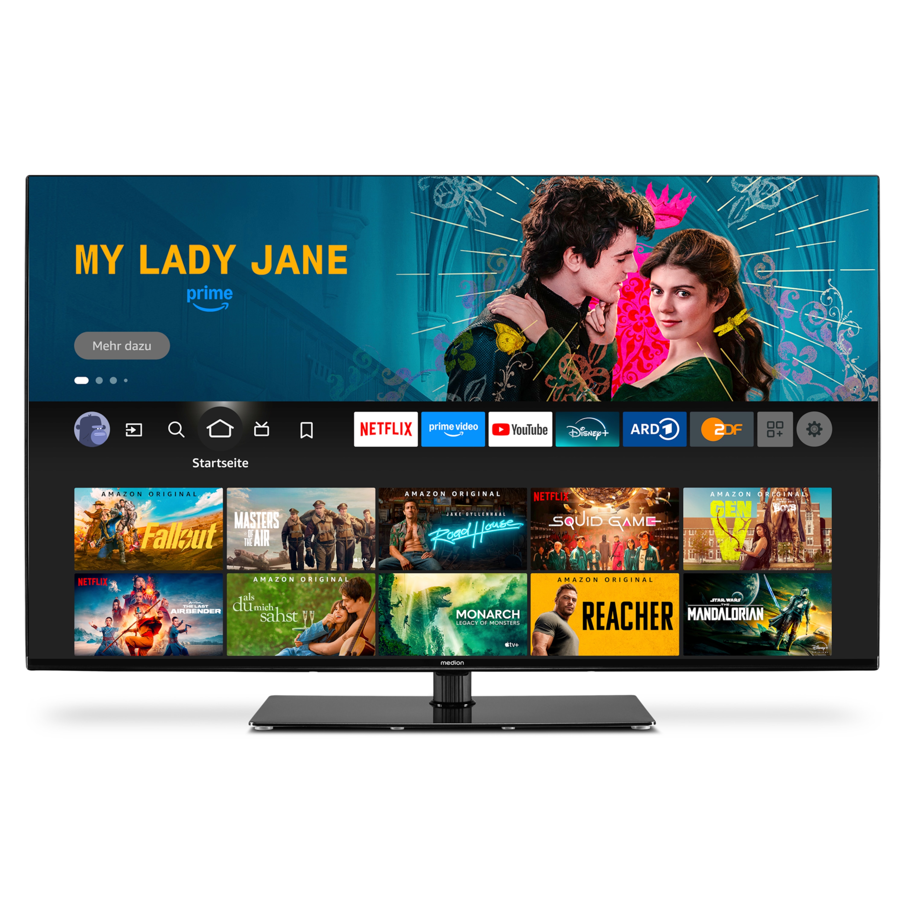 MEDION® LIFE® X14331 (MD 30250) Fire TV, 108 cm (43'') Ultra HD Display, HDR, Dolby Vision®, Micro Dimming, MEMC, Netflix, Amazon Prime Video, Bluetooth®, DTS HD, DTS Virtual X, Dolby Atmos®, HD Triple Tuner, CI+