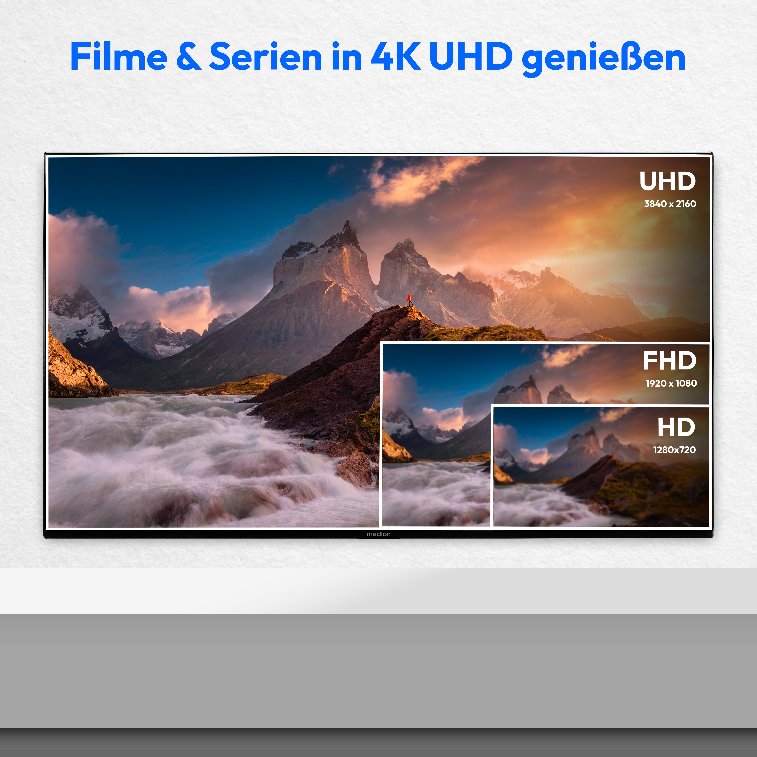 MEDION® LIFE® X15032 (MD 31411) QLED Fire TV, 125,7 cm (50'') Ultra HD Display, HDR, Dolby Vision®, Micro Dimming, MEMC, Netflix, Amazon Prime Video, Bluetooth®, DTS HD, DTS Virtual X, Dolby Atmos®, HD Triple Tuner, CI+
