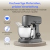 MEDION® LIFE Digitale Küchenmaschine MD12600, 800 W Gleichstrommotor, Energiesparend, Ultraleise, Digitales Sensor-Touch-Display, 4,6 L Edelstahlschüssel, Inkl. Fleischwolf