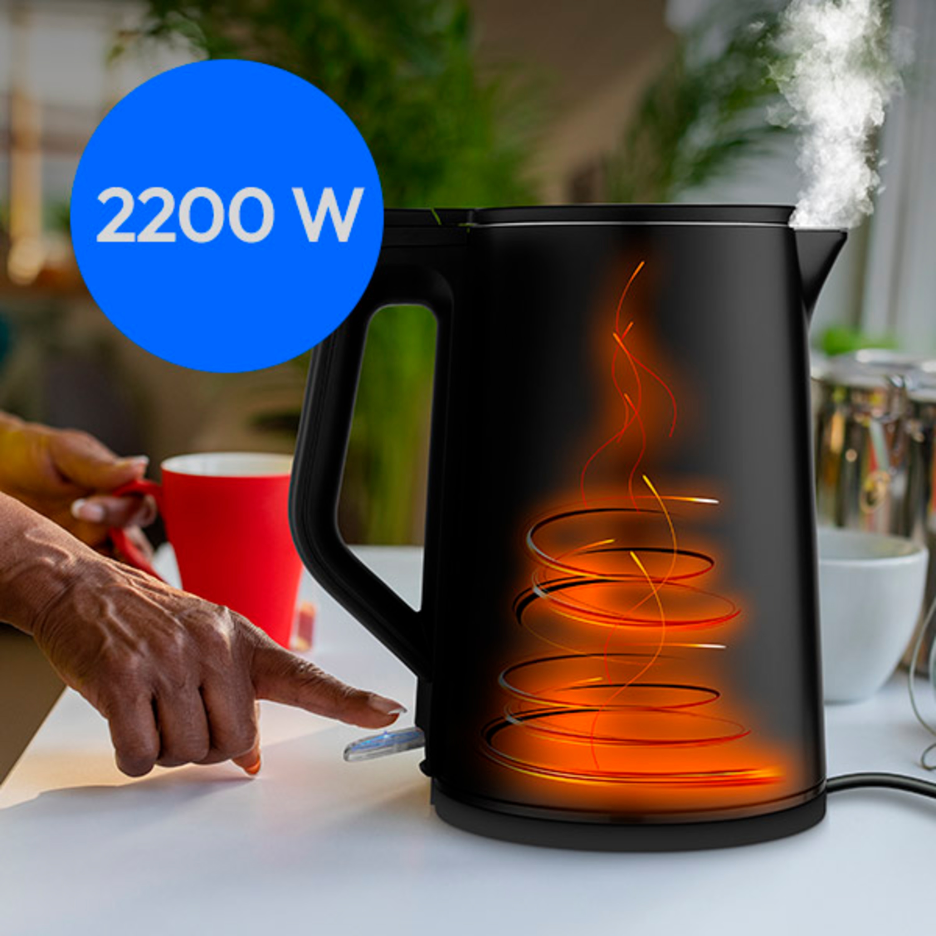 2200 Watt für schnelles und effizientes Erhitzen