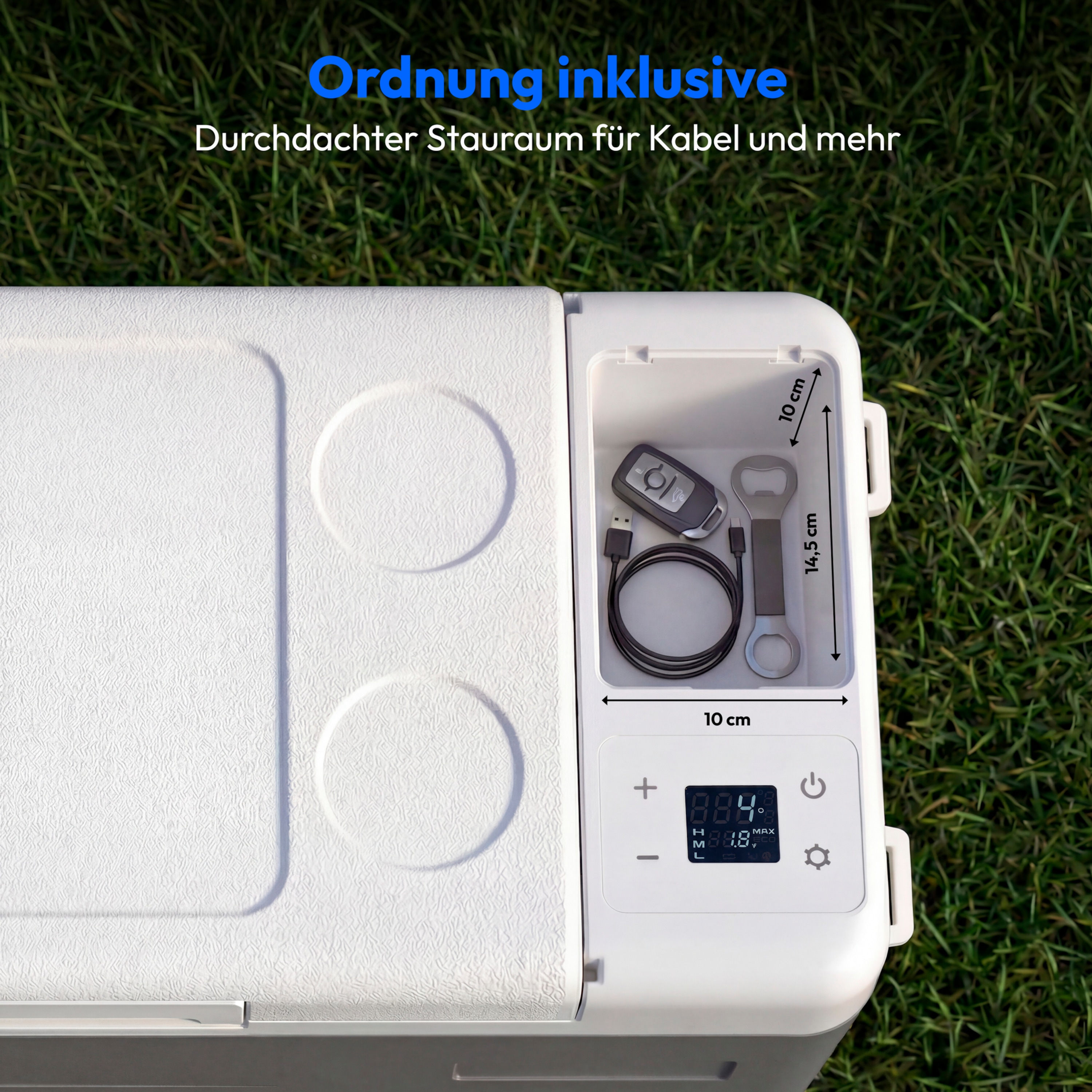 MEDION® MEDION LIFE Kompressor Kühlbox MD370027 CC28, 28 L, −20 °C bis +20 °C, Digitales Display, 12 V / 24 V / 230 V, LED-Innenbeleuchtung