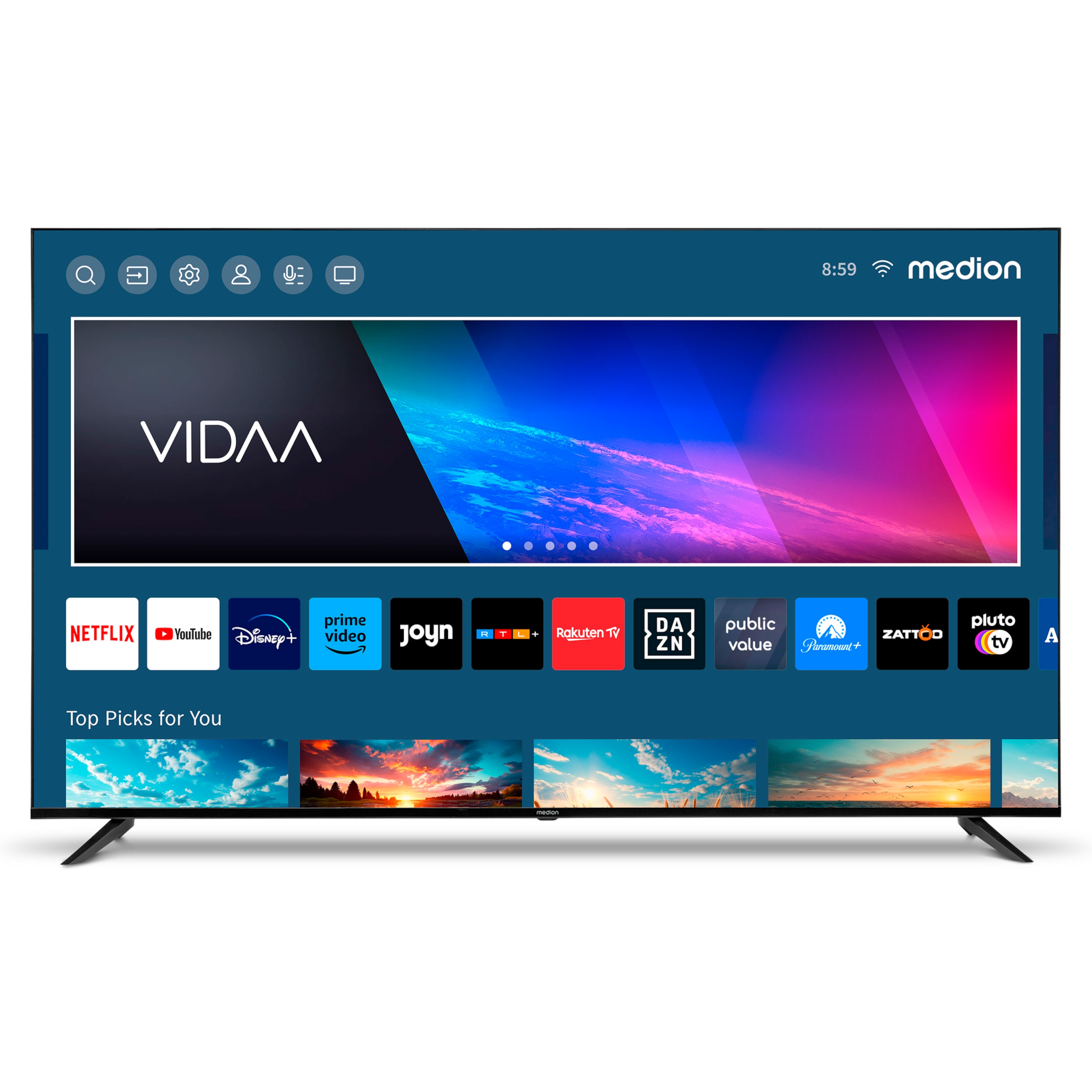 MEDION® LIFE® X16514 (MD 31643) Ultra HD LCD Smart-TV, 163,8 cm (65'') Ultra HD Display, + Soundbar Atmos (MD44022)  - ARTIKELSET