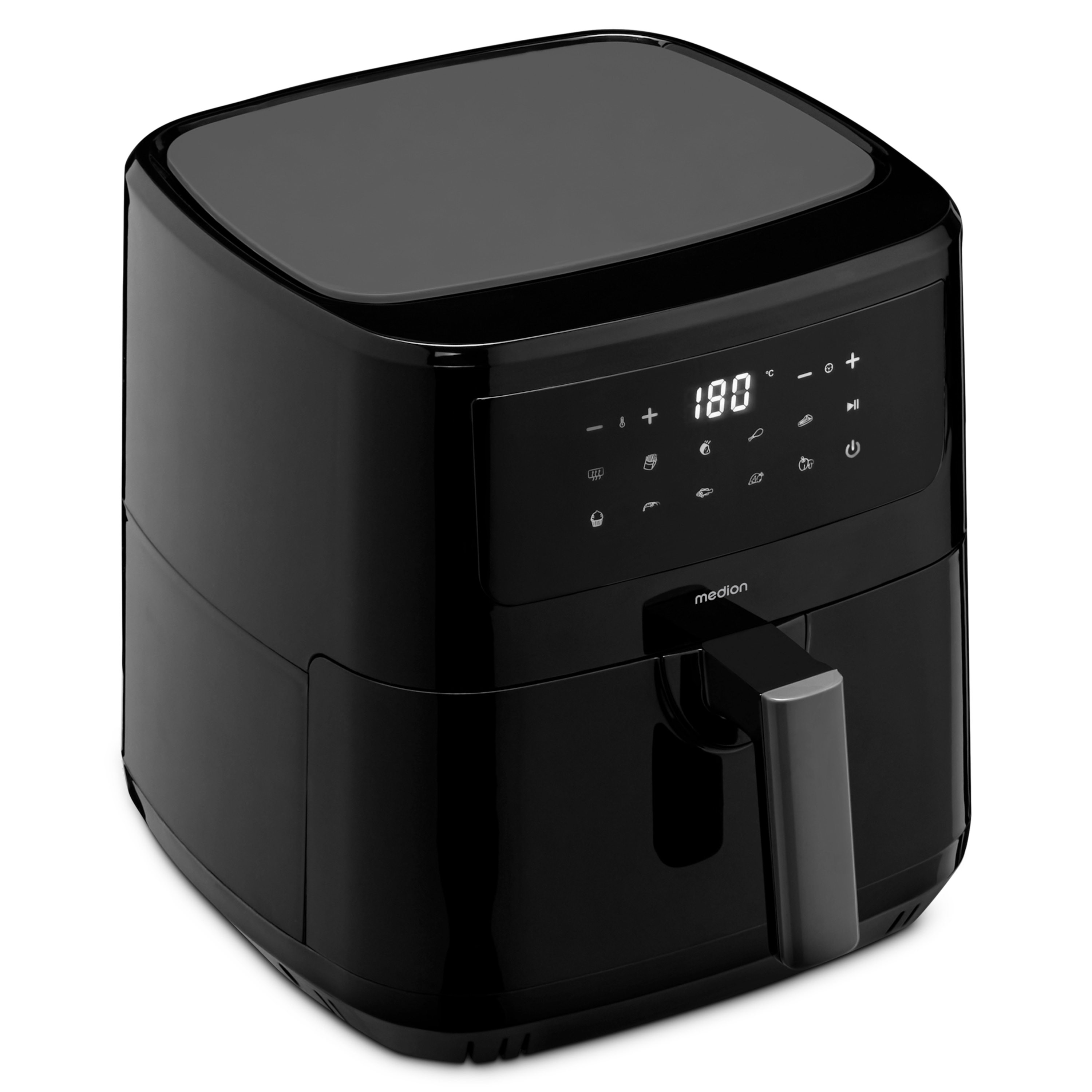 MEDION® LIFE® P10 XL Duo Heißluftfritteuse MD 11750, 100 Rezepte in der Life+ App, mit 2 Heizelementen, 2.150 W Gesamtleistung, ölfreies Frittieren, 9 Automatikprogramme, 6,8 L Nutzinhalt