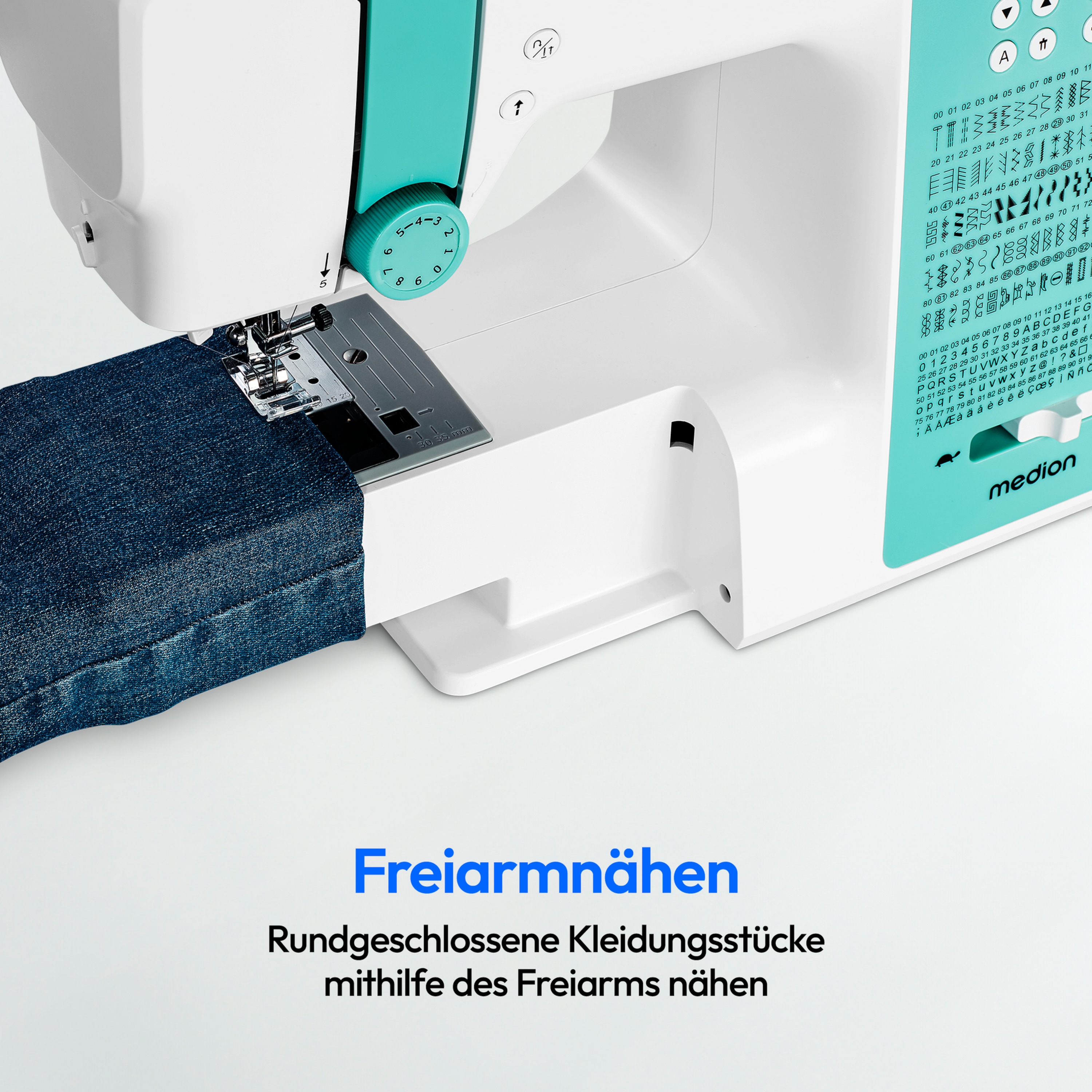 MEDION® LIFE® Digitale Nähmaschine SD36 (MD11881), einstellbare Stichlänge und Stichbreite, 270 Stichmuster, Integriertes Zubehörfach, 36 Watt Motorleistung