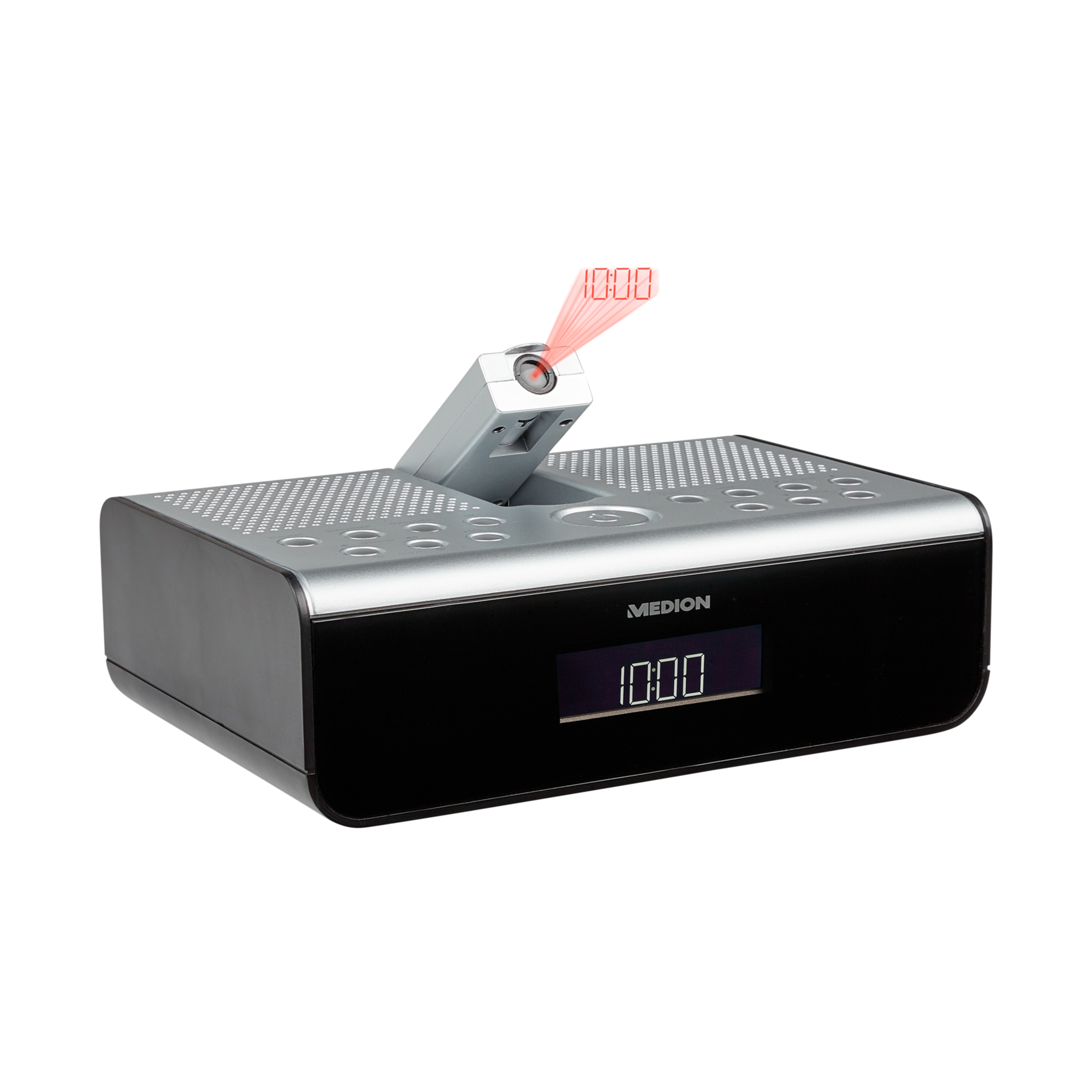 MEDION® LIFE® P66358 DAB+ Uhrenradio mit Uhrzeitprojektion, LCD-Display mit Hintergrundbeleuchtung, DAB+& PLL-UKW Radio, manueller und automatischer Sendersuchlauf