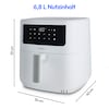 MEDION® LIFE® P10 XL Duo matt Heißluftfritteuse MD 11750, 100 Rezepte in der Life+ App, mit 2 Heizelementen, 2.150 W Gesamtleistung, ölfreies Frittieren, 9 Automatikprogramme, 6,8 L Nutzinhalt
