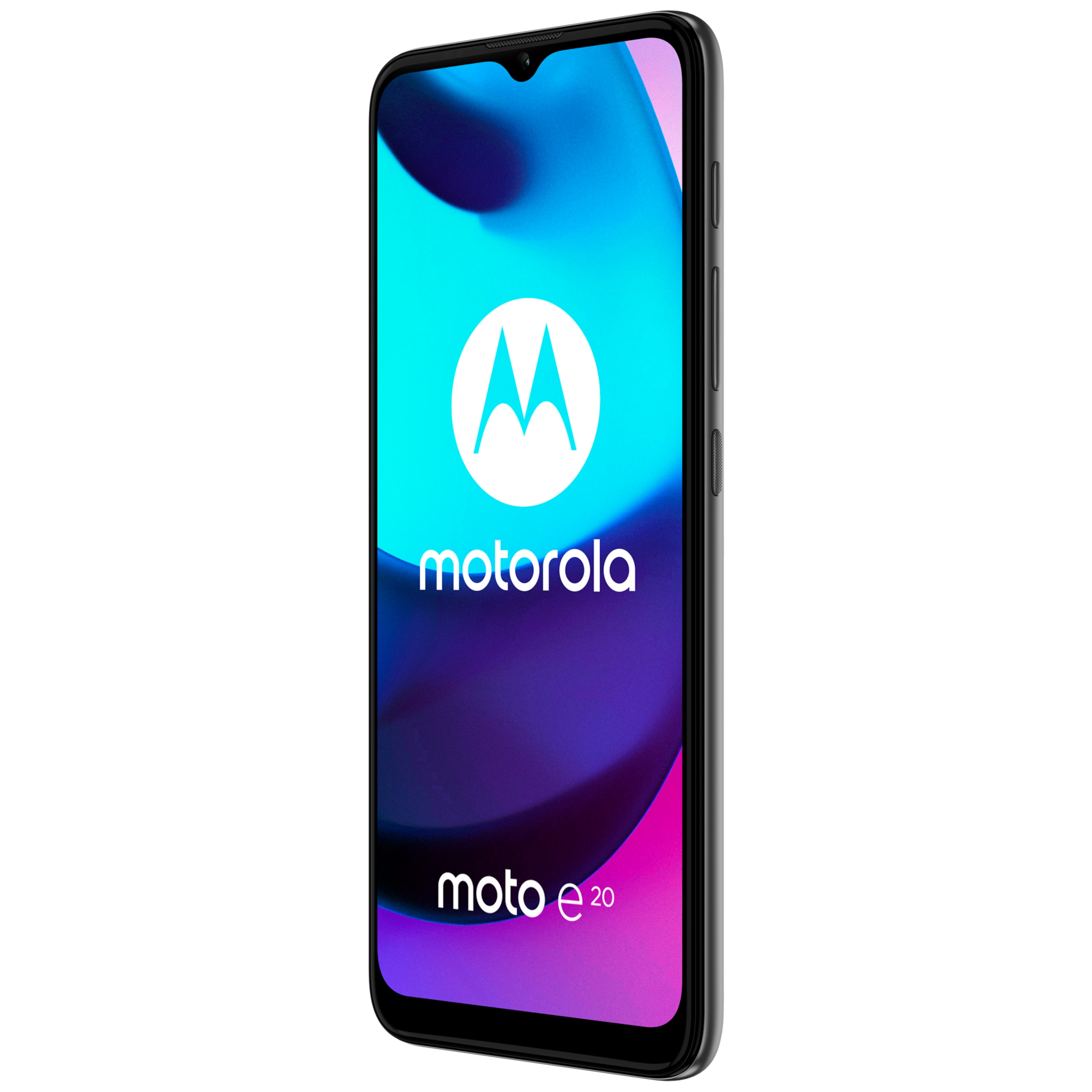 MOTOROLA moto e20 Smartphone, 16,51 cm (6,5") HD+ MaxVision Display, Betriebssystem Android™ 11 Go, 32 GB Speicher, 2 GB RAM, Fingerabdrucksensor, IP52, Farbe: Graphit Grau