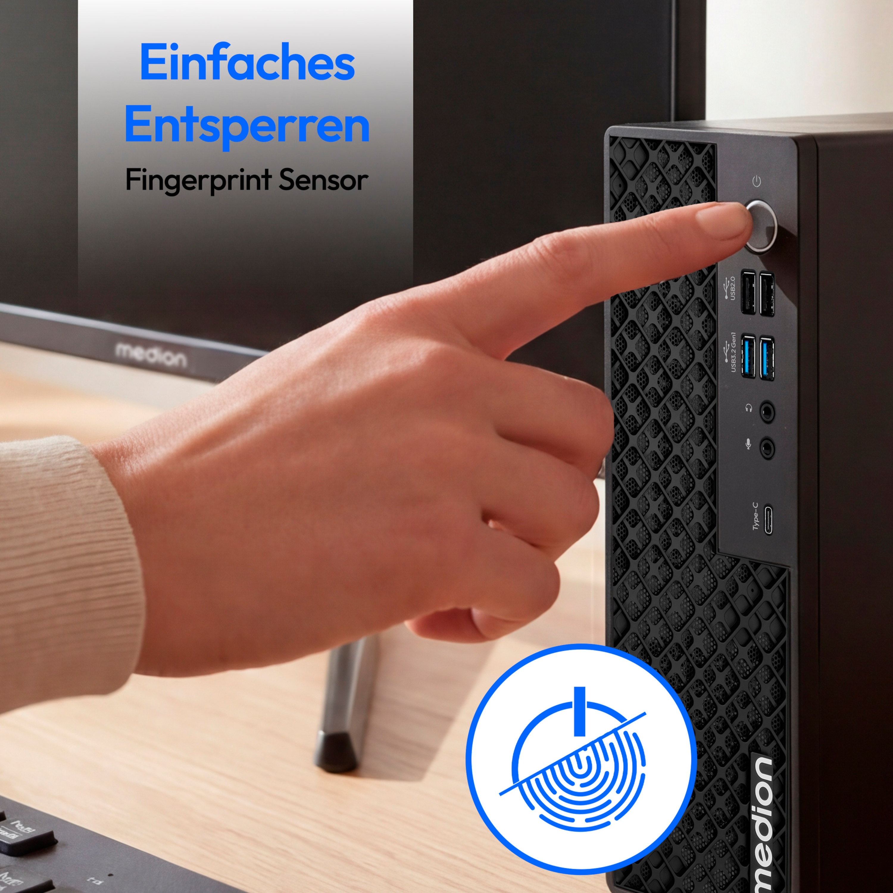 MEDION® Picoworx T80 III Mini PC; Copilot+ PC, Intel® Core™ Ultra 7 258V, Windows 11 Pro, 1 TB SSD, 32 GB RAM