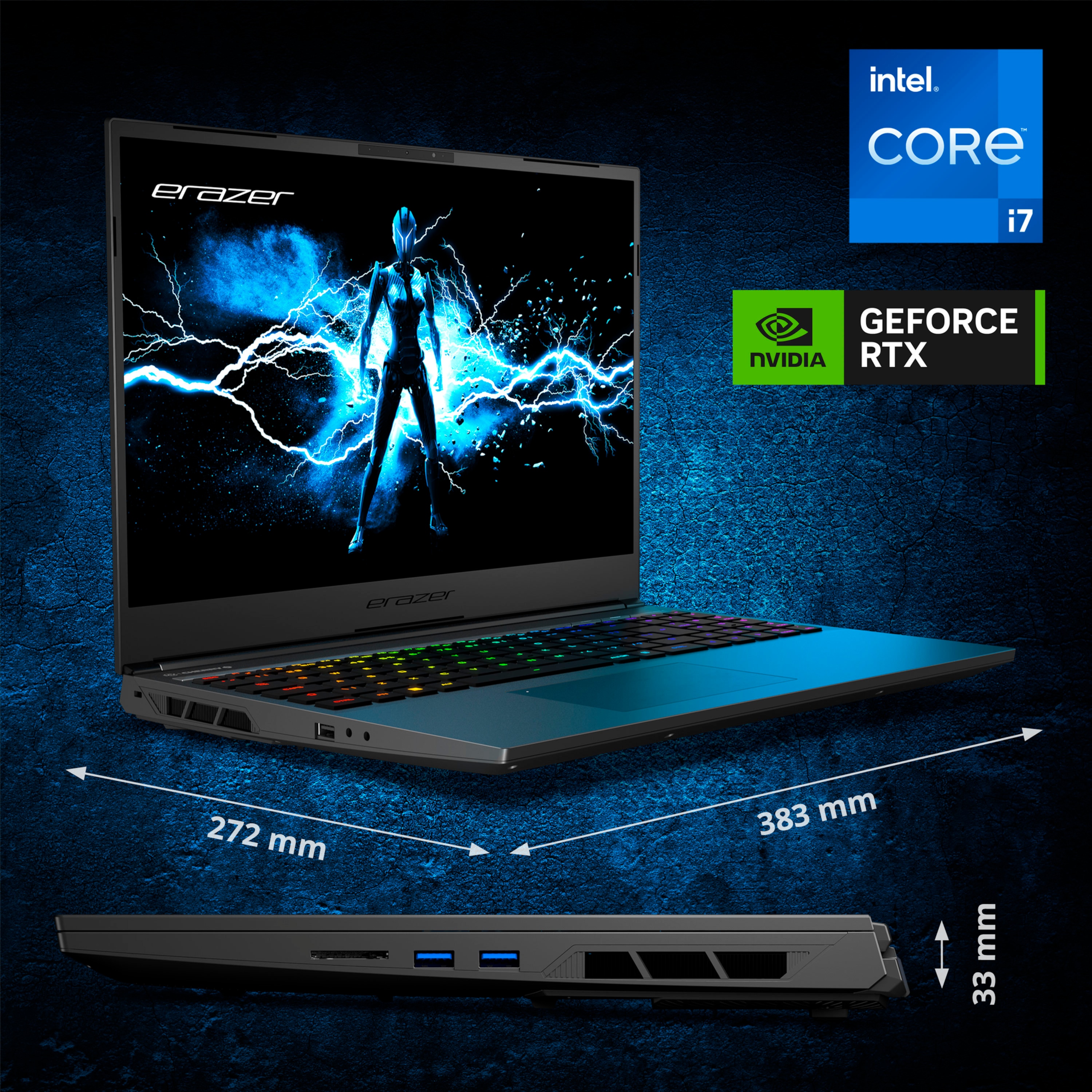 MEDION® ERAZER Major X20 High-End Gaming Laptop (2024), Intel® Core™ i7-14700HX, Windows 11 Home, 40,6 cm (16,0”) QHD+ Display 100% sRGB mit 240 Hz, RTX 4070, 1 TB PCIe SSD, 16 GB RAM