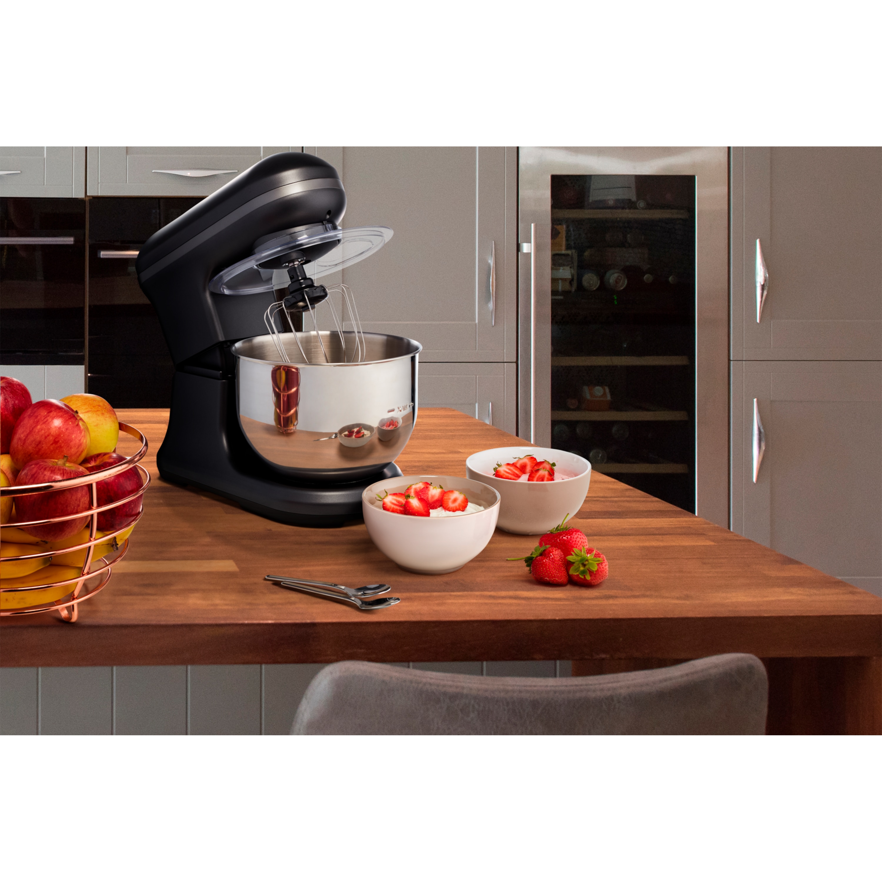 MEDION® LIFE® Digitale Küchenmaschine MD18420, 1.200 W, 8 Geschwindigkeitsstufen, Digitales Sensor-Touch-Display, inkl. Eisschüssel