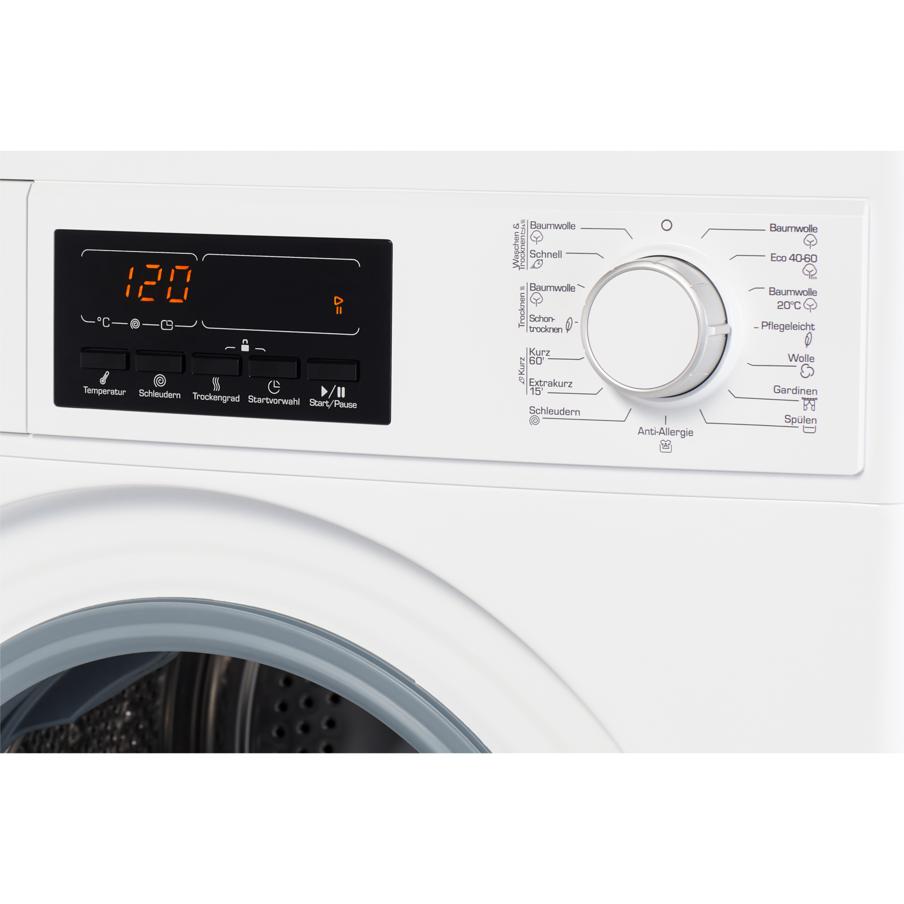 MEDION® Waschtrockner MD 37334, Füllmenge Waschen 8 kg / Trocknen 6 kg, 15 Programme, Startzeitvorwahl, LED-Anzeige