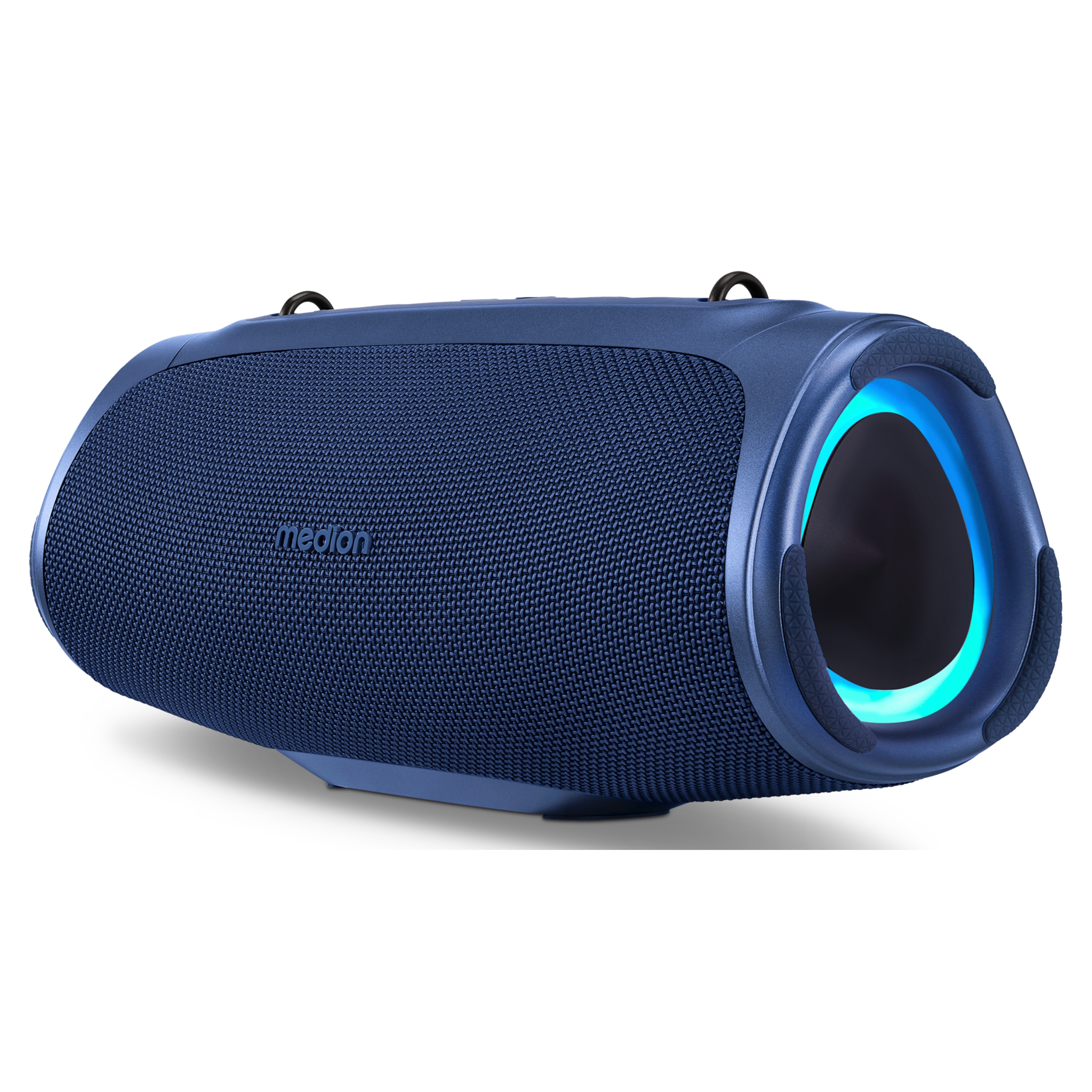MEDION® LIFE® P61746 Tragbarer Bluetooth® Lautsprecher M, Dual Illuminated (RGB-Lichteffekte), Bluetooth® 5.3, integrierter Akku mit bis zu 42 Stunden Laufzeit, robustes & mobiles Design, 2 x 15 W RMS