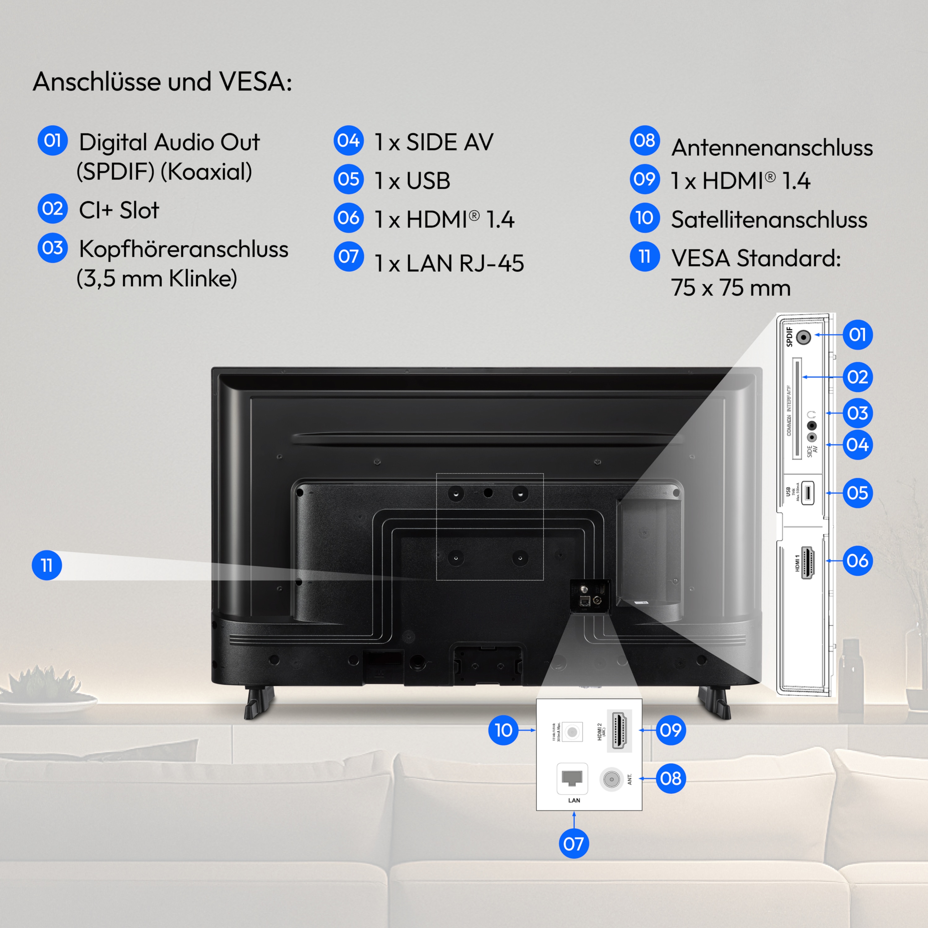 MEDION® LIFE MD 832100 Android TV, 80 cm (32''), Full HD Display, HDR, PVR ready, Bluetooth®, Netflix, Amazon Prime Video