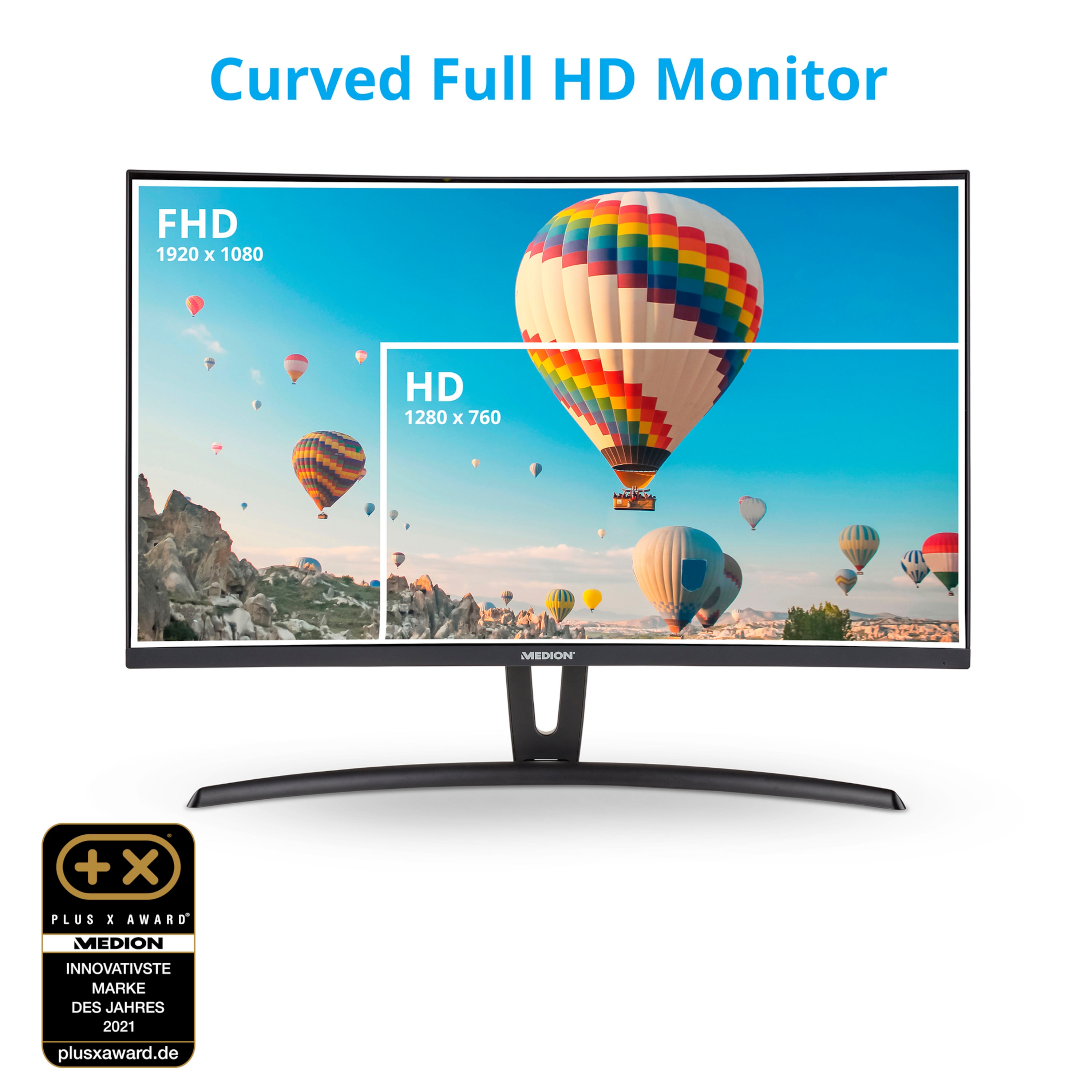 MEDION® AKOYA® P52710 (MD 22010) Curved Monitor 68,6 cm (27'') Full HD Display, integrierte Lautsprecher, HDMI®