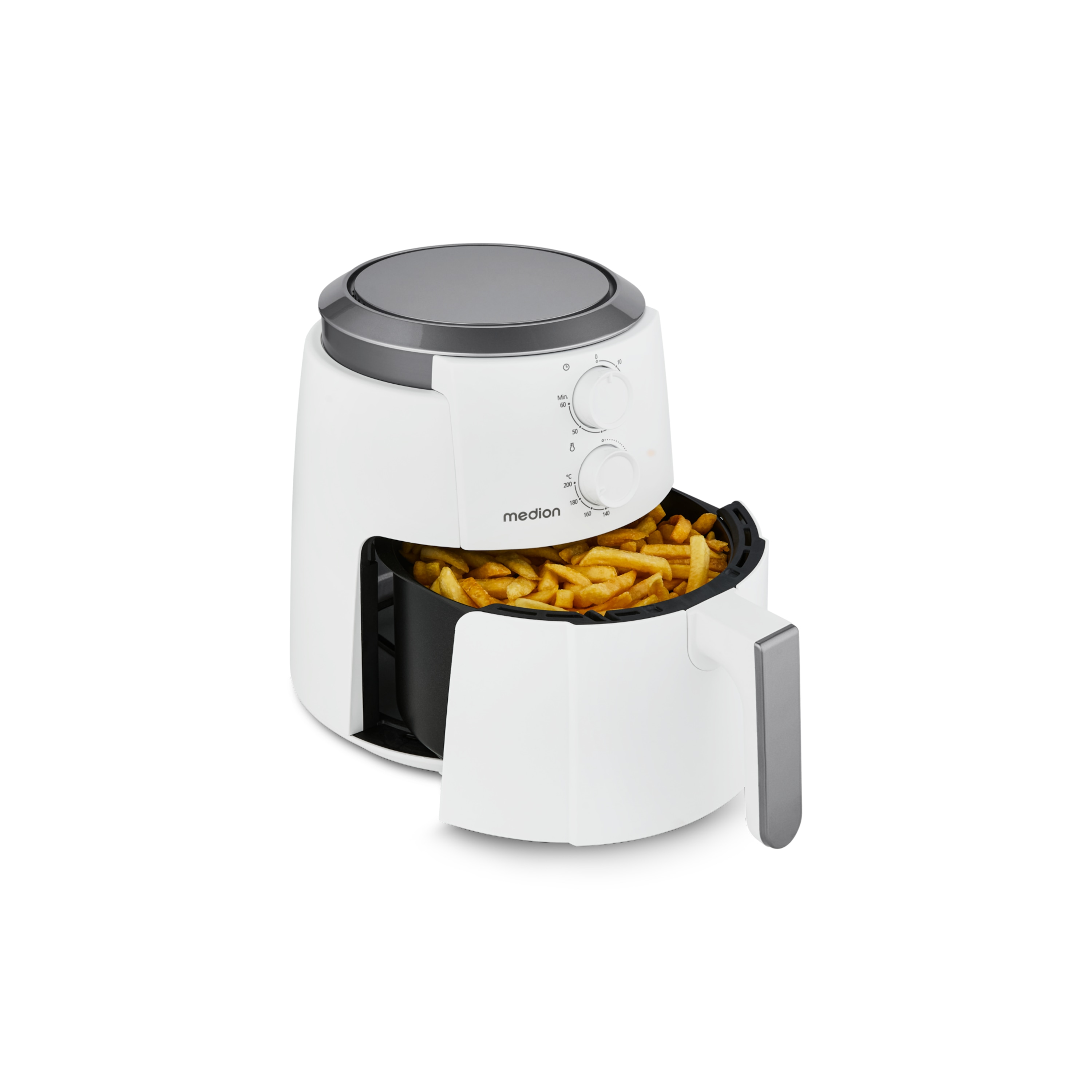 MEDION® LIFE Heißluftfritteuse P30 L (MD13020), 100 Rezepte in der Life+ App¹, 4,7 Liter Fassungsvermögen, 1.500 Watt, 60 min. Timer
