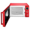 MEDION® Retro-Mikrowelle MD 15000, rot, 800 W Leistung, 20 L kompakt, 5 Mikrowellenstufen, Auftaufunktion, Timerfunktion, stilvolles Retro-Design