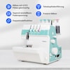 MEDION® LIFE® Overlock-Nähmaschine SO90 (MD19169), 90 Watt Motorleistung, LED Nählicht, Nähen mit 4 Fäden gleichzeitig, umfangreiches Zubehör