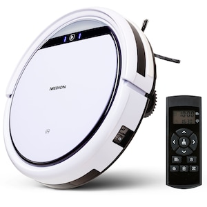 MEDION® Aspirateur Robot MD 18500 | Autonomie de 90 min | Capacité Batterie 2500 mAh | Programmable | Durée de charge 4,5 heures | Mur virtuel