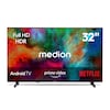 MEDION® LIFE MD 832100 Android TV, 80 cm (32''), Full HD Display, HDR, PVR ready, Bluetooth®, Netflix, Amazon Prime Video
