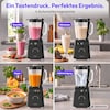 MEDION® LIFE® Standmixer MD 100105, 900 Watt (neue GS Norm), 1,75 Liter Glasbehälter, 4 Automatikprogramme, LED-Display, stufenlose Geschwindigkeitsregelung, To-go-Flasche