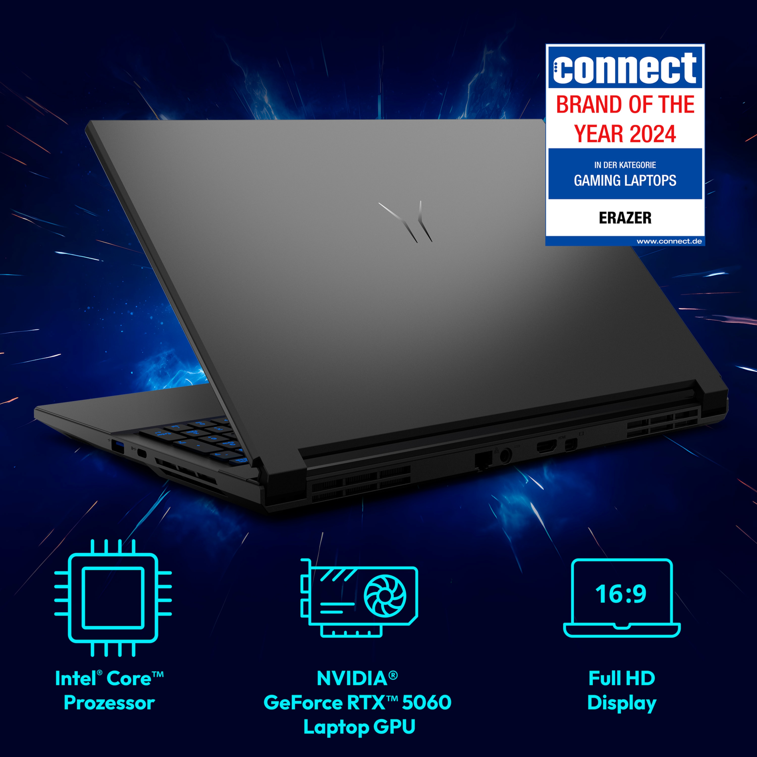 MEDION® ERAZER Defender 17 P1 Core Gaming Laptop, Intel® Core™ i7 13620H, Windows 11 Home, 43,9 cm (17,3") FHD Display mit 144 Hz, NVIDIA® GeForce RTX™ 5060, 2 TB SSD, 32 GB RAM