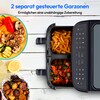 MEDION® LIFE® P20 XXL Twin Doppelzonen-Heißluftfritteuse MD 11760, 100 Rezepte in der Life+ App, 2 separate Garzonen, 9 Automatikprogramme, 8,7 L Gesamt-Nutzinhalt, 2.600 Watt, Temperatur einstellbar bis 200 °C