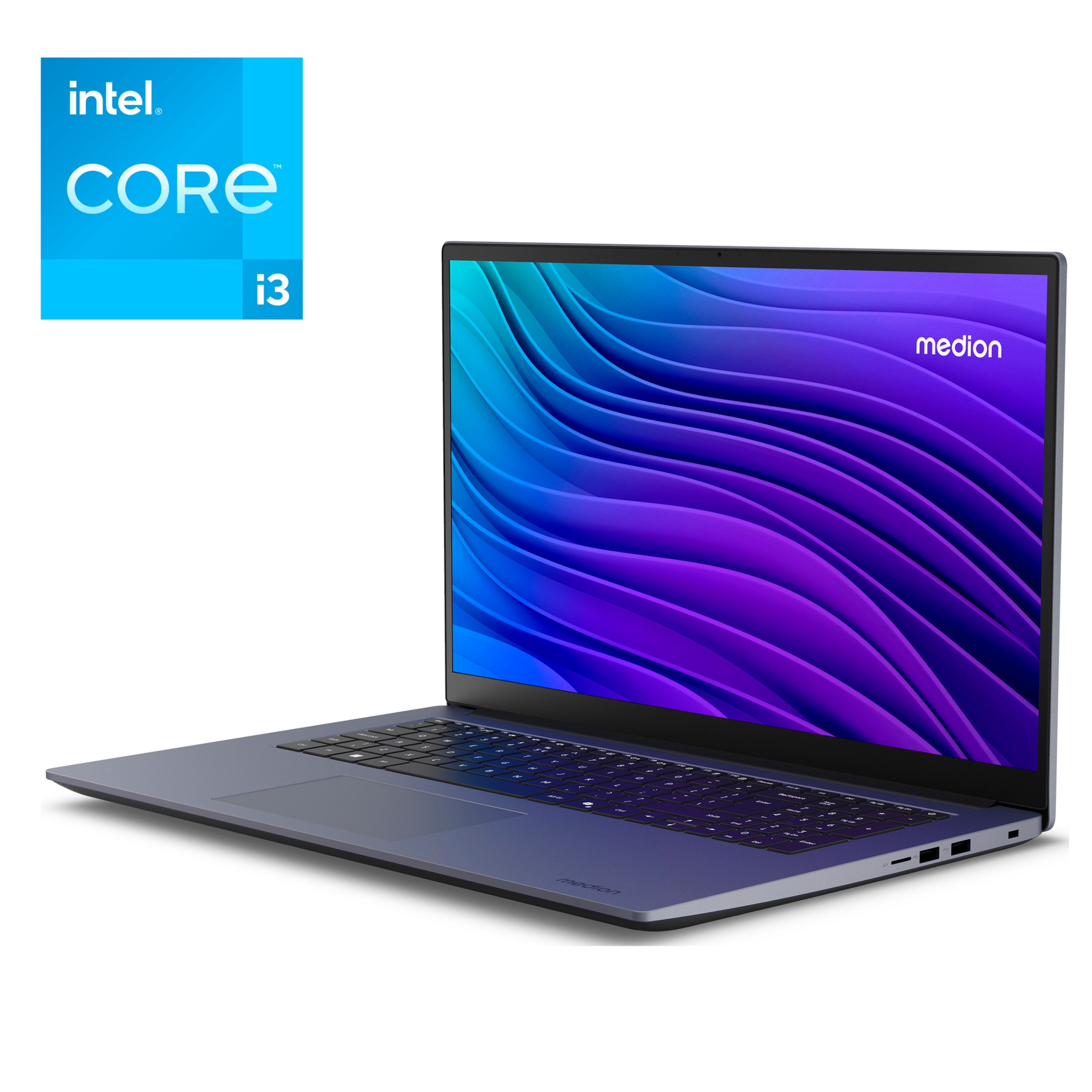 MEDION® Avantum 17 E1e Laptop, Intel® Core™ i3-N305 Prozessor, Windows 11 Home, 43,9 cm (17,3") FHD Display, 512 GB SSD, 8 GB RAM
