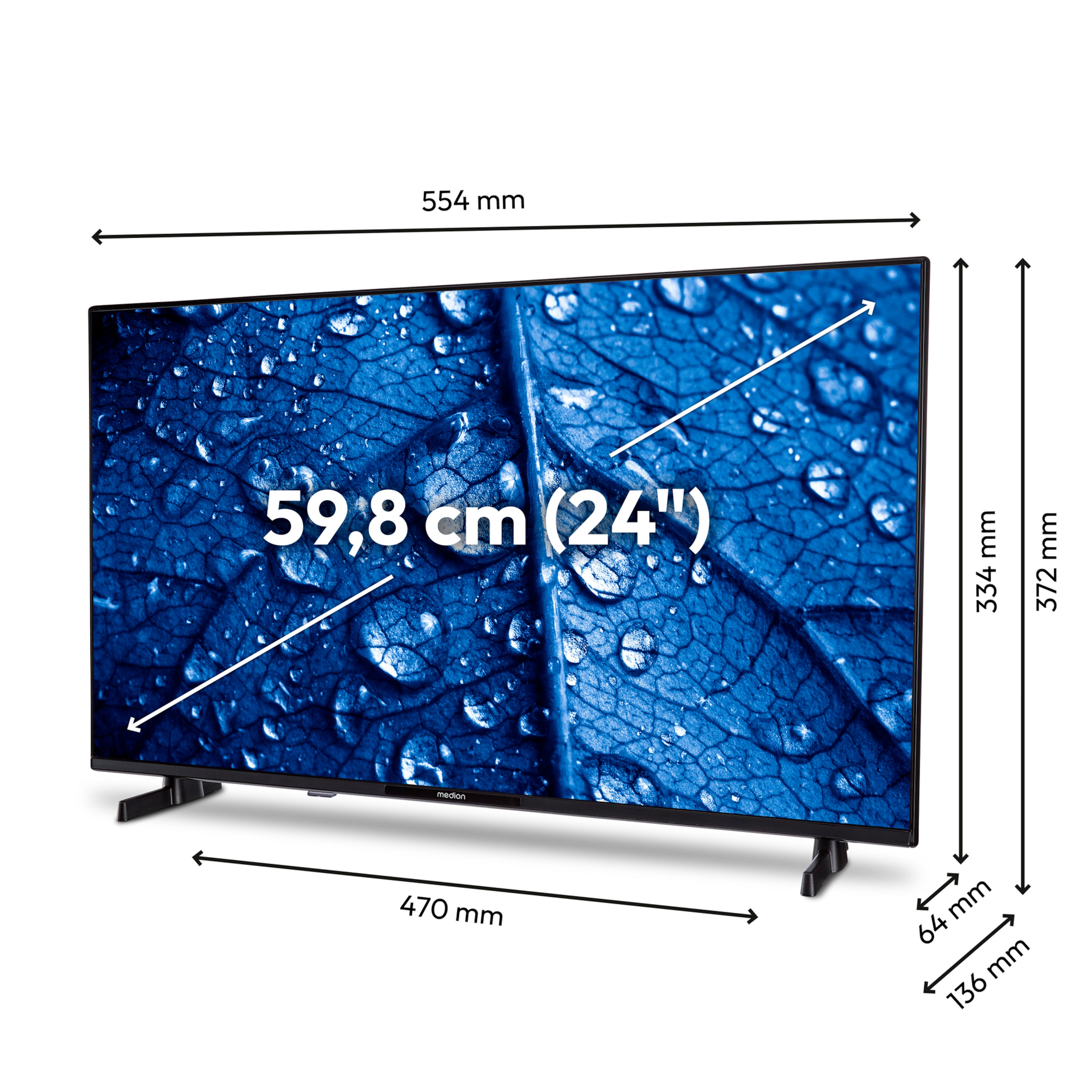 MEDION® LIFE® P13251 Smart-TV, 80 cm (32'') Full HD Display, HDR, PVR ready, Bluetooth®, Netflix, Amazon Prime Video & Disney+ App