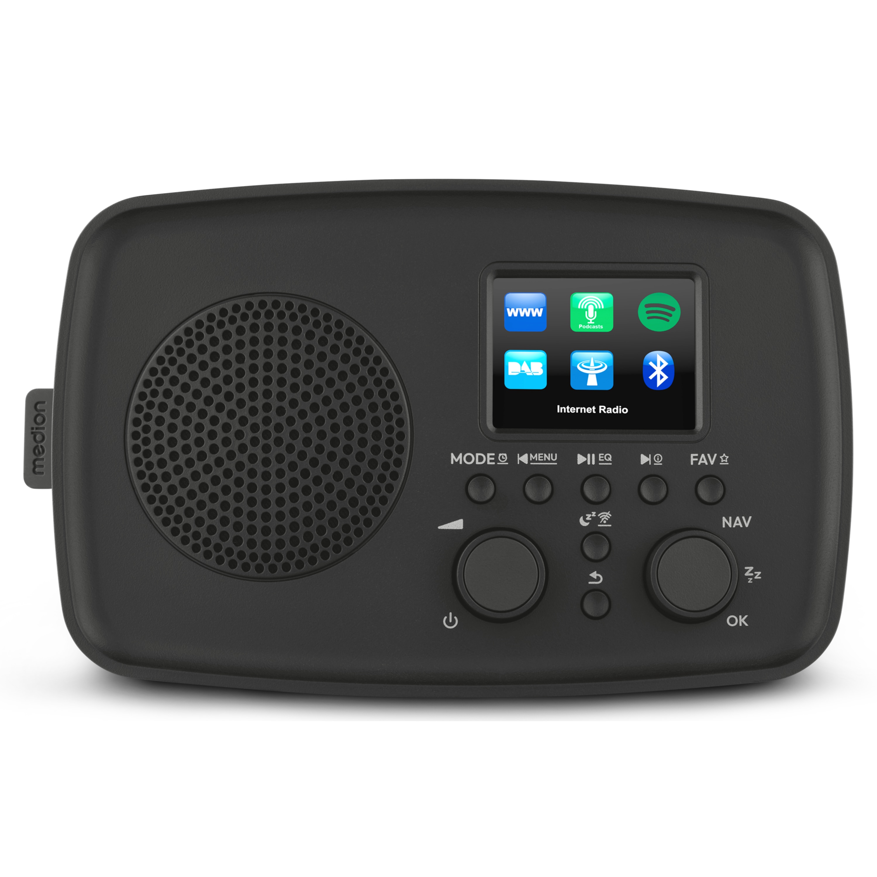 MEDION® MEDION LIFE Internetradio IRE-1 (MD89318), Empfang von über 40.000 Sendern & 20.000 Podcasts, 5 Watt (RMS), Bluetooth® 5.2 wireless technology, 2,4" (6,1 cm) TFT-Farbdisplay