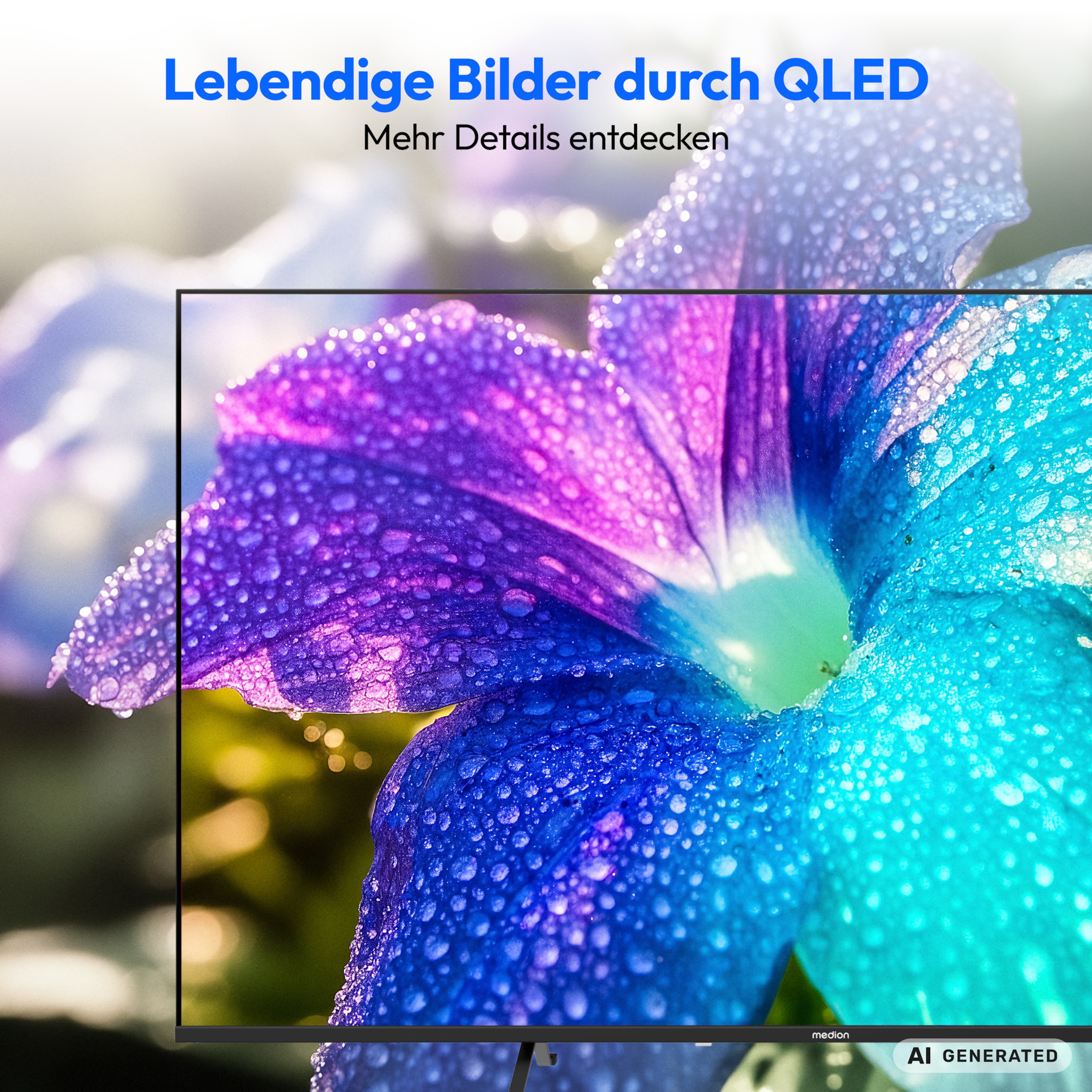 MEDION® LIFE MD 843701 QLED Google TV™ (2026), 108 cm (43'') Ultra HD Display, HDR (High Dynamic Range), Dolby Vision®, MEMC, Bluetooth®, PVR ready, Netflix, Prime Video, Disney+, App Store