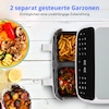 MEDION® LIFE® P20 XXL Twin Matt Doppelzonen-Heißluftfritteuse MD11760, 100 Rezepte in der Life+ App, 2 separate Garzonen, 9 Automatikprogramme, 8,7 L Gesamt-Nutzinhalt, 2.600 Watt, Temperatur einstellbar bis 200 °C