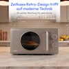 MEDION® LIFE® Retro-Mikrowelle MD 100119, 800 W Leistung, Grillfunktion, 20 L kompakt, 5 Mikrowellenstufen, Auftaufunktion, Timerfunktion, stilvolles Retro-Design