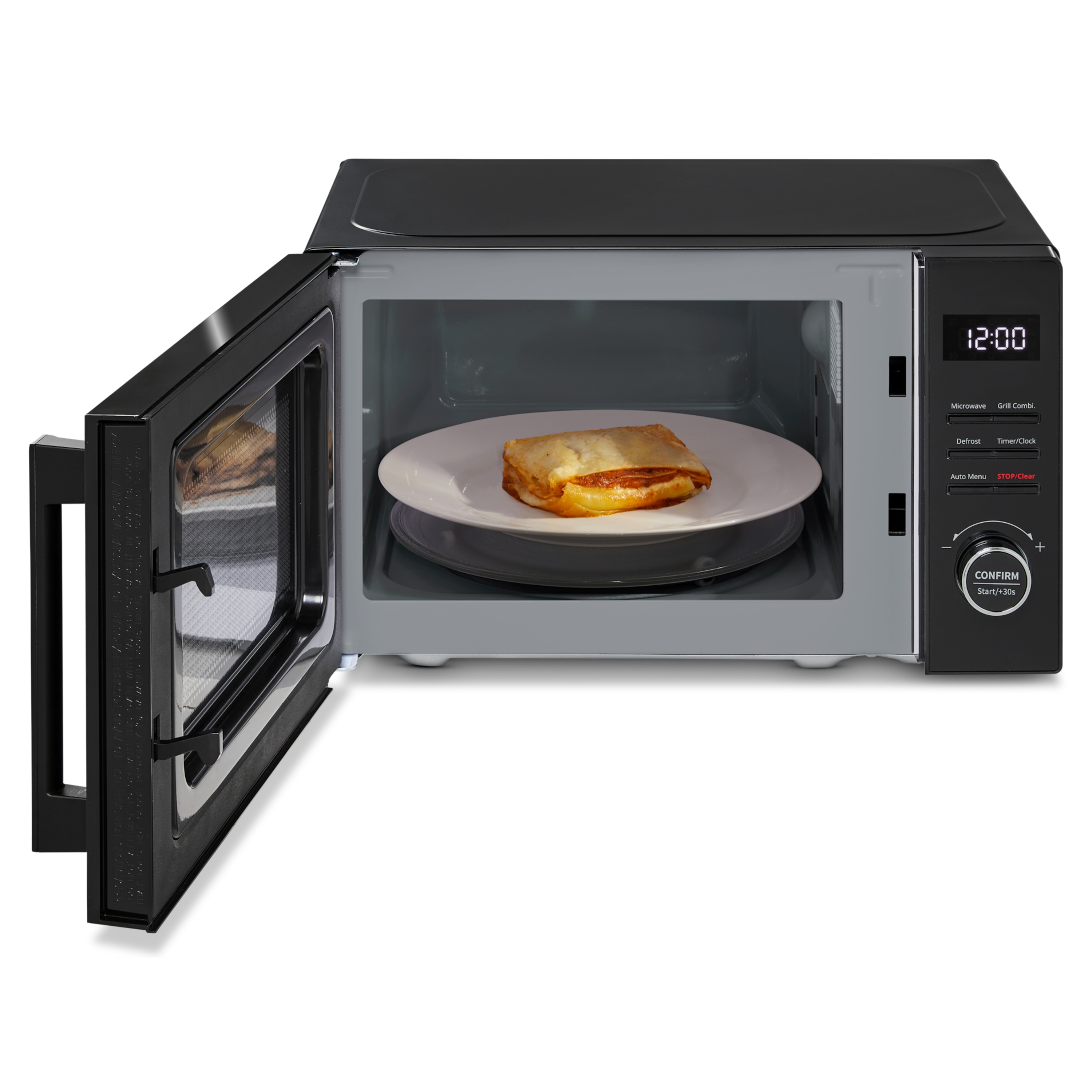 MEDION® LIFE® 2 in 1 Mikrowelle MD12021, 800 Watt Mikrowellenleistung, 1000 Watt Grillleistung, 9 Automatikprogramme, 20 L Kapazität, 5 Leistungsstufen, digitaler 95 min. Timer, Auftaufunktion
