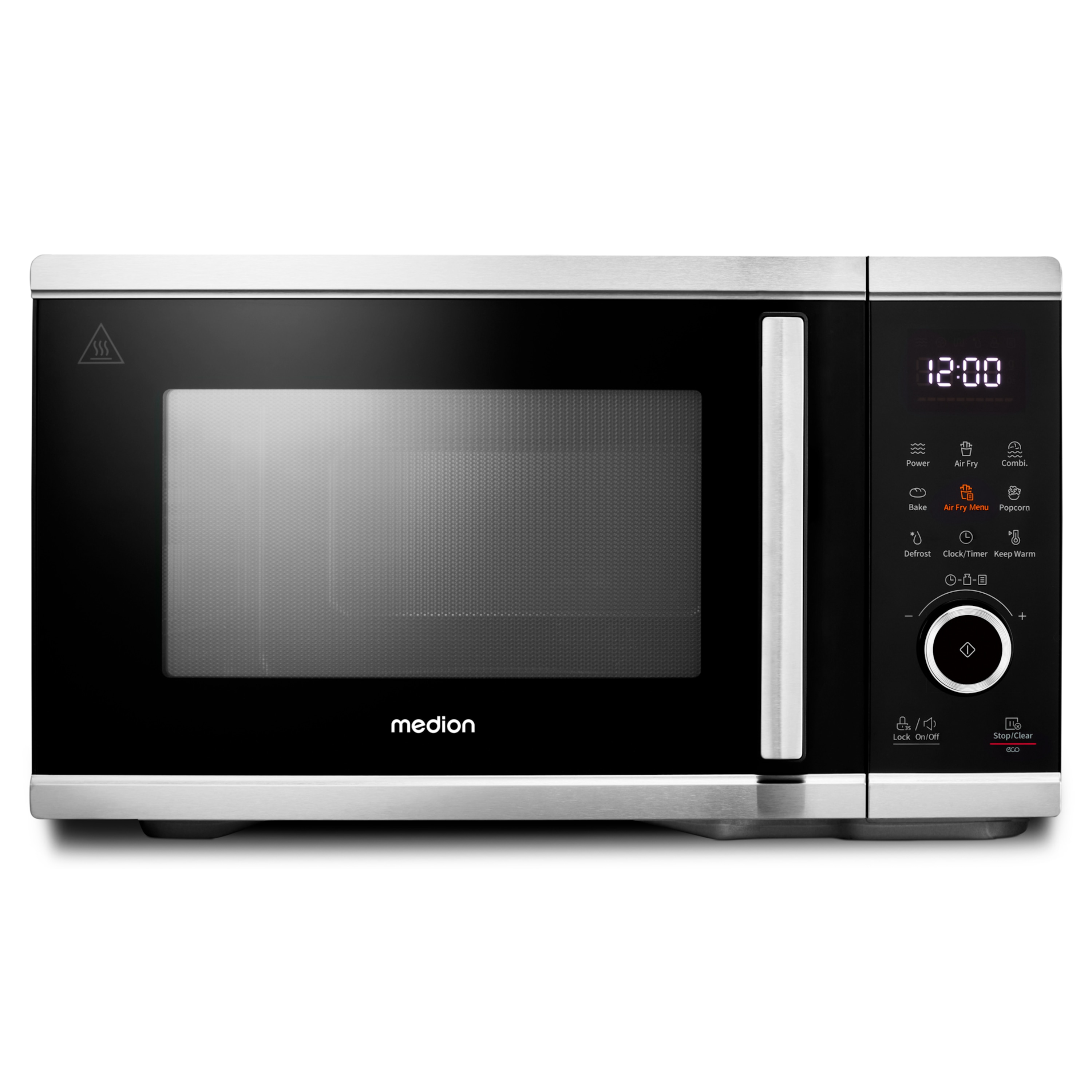 MEDION® LIFE® Mikrowelle mit Heißluft- fritteusen- funktion  MD 11499, 3in1 Mikrowelle, 25 L Garinnenraum, 900 W Mikrowellenleistung, 9 Automatikprogramme