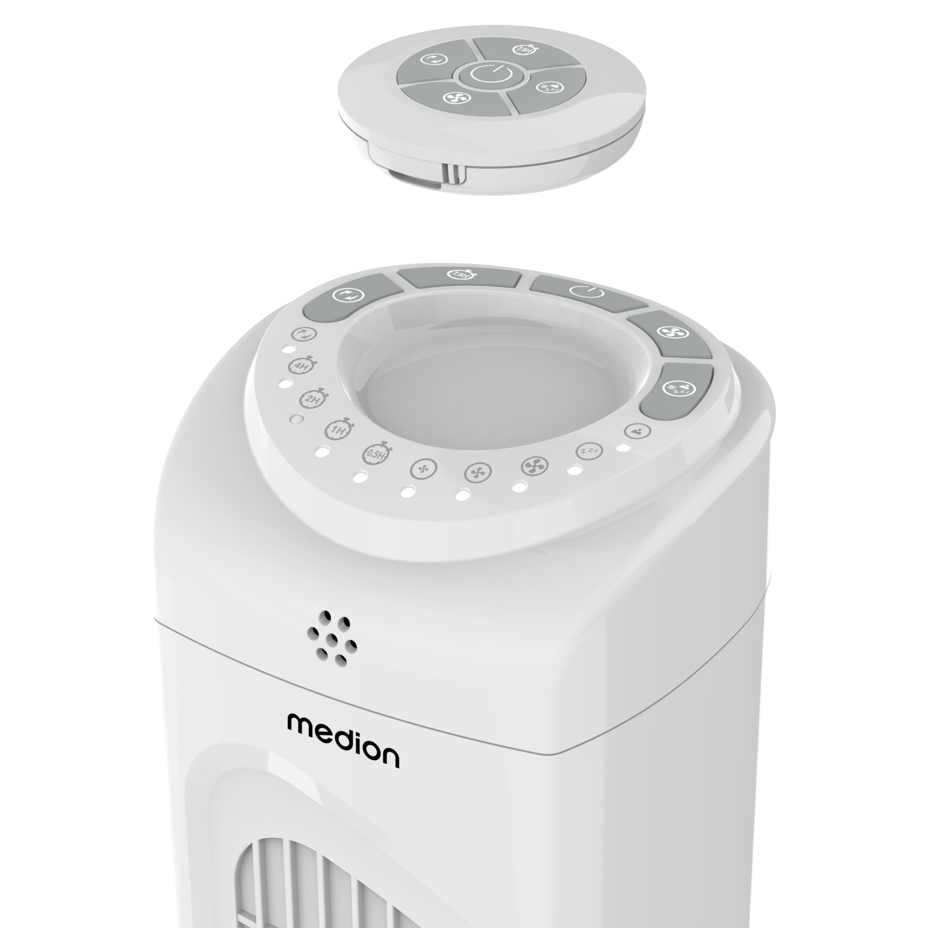 MEDION® LIFE E11 TF Turmventilator (MD 12067), 3 Geschwindigkeitsstufen, 45 Watt Leistung, Timerfunktion, inkl. Fernbedienung