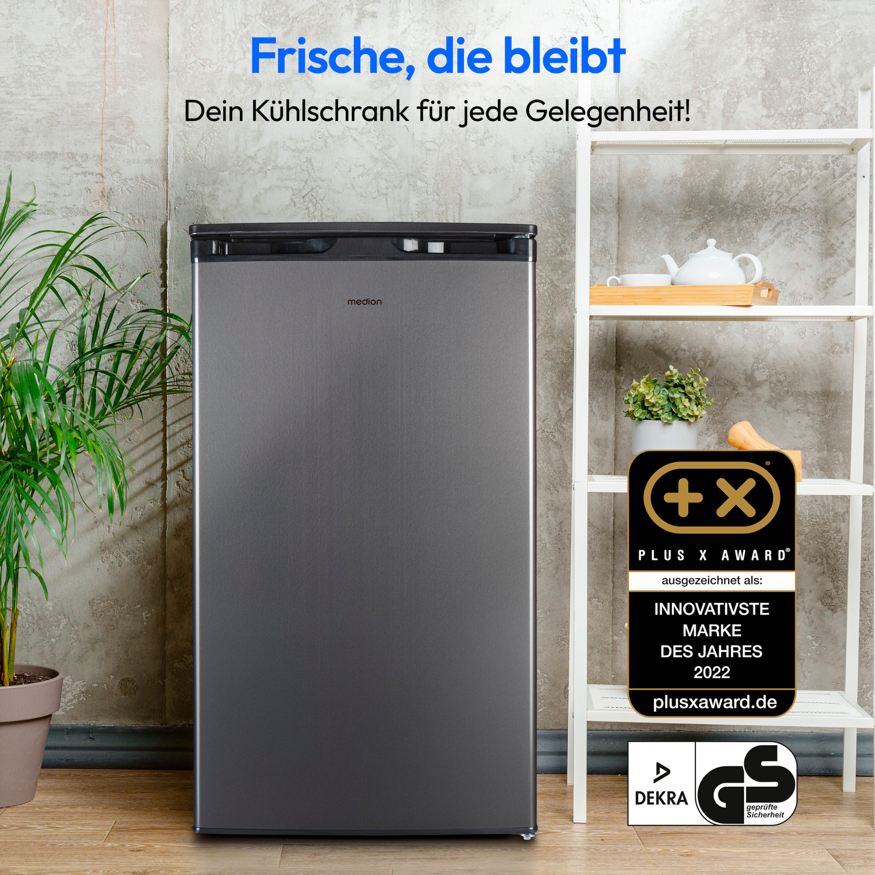 MEDION® LIFE® Gefrierschrank MD 37688, 64 l Volumen, mechanische Temperatureinstellung, wechselbarer Türanschlag, 3 Schubladen