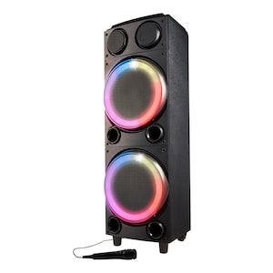 MEDION® LIFE® P61458 Partylautsprecher, satter Sound, verschiedene Lichteffekte, Bluetooth® 5.0, 2 x Mikrofonanschlüsse, 2 x 100 W RMS