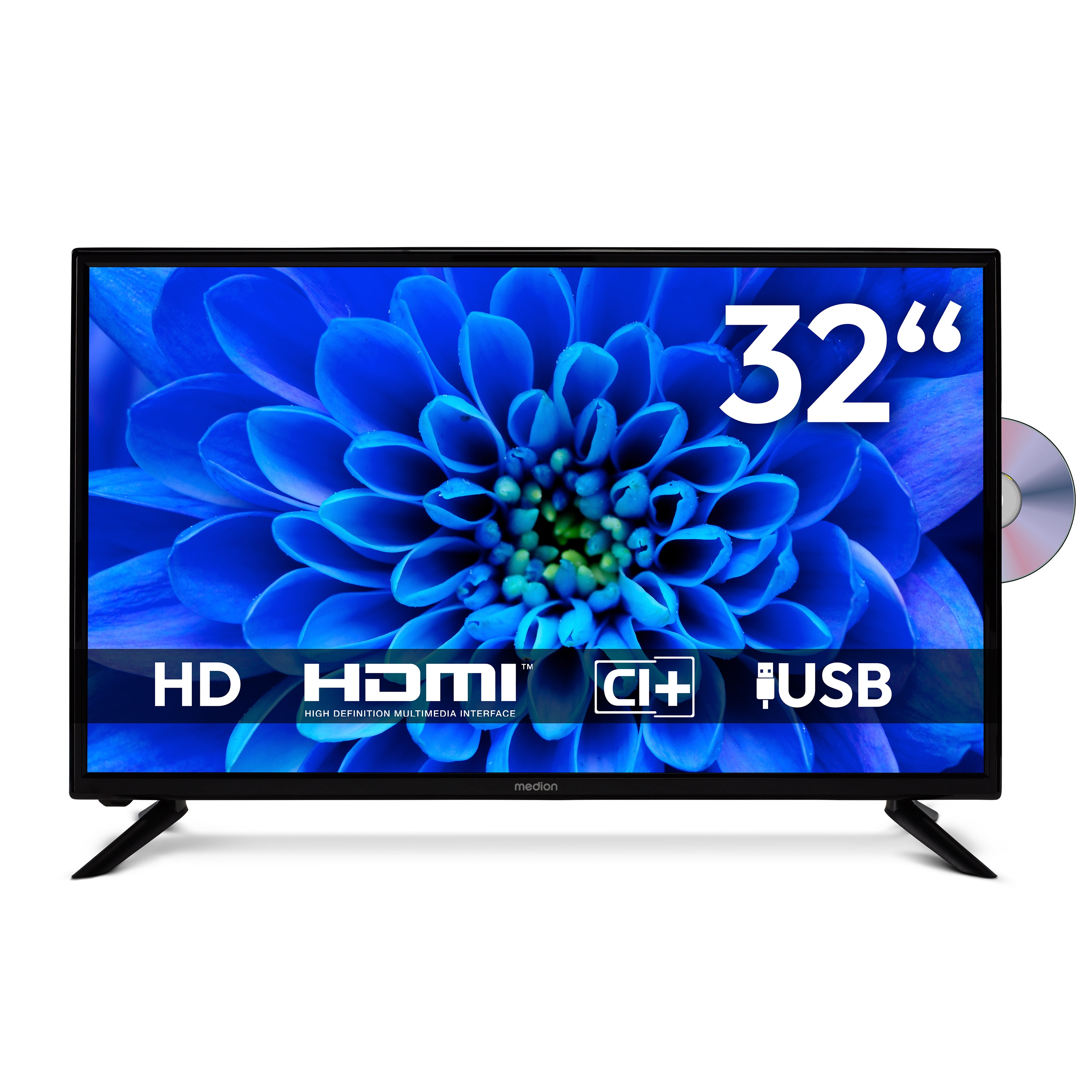 MEDION® LIFE MD 832001 HD TV, 80 cm (32''), HD Triple Tuner, integrierter DVD-Player, integrierter Mediaplayer, CI+ Schnittstelle