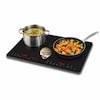 MEDION® Life IC20D Induktionskochplatte (MD 100091), extra flach, 3500 Watt Induktionsleistung, 2 Kochplatten mit je 8 Automatikprogrammen und DIY, LED Display mit Touchbedienung, Nahtlose Kristallglas-Oberfläche