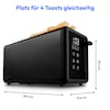 MEDION® MEDION LIFE Toaster MD12103, 2 lange Toastschlitze für bis zu 4 Toasts, LED Sensor-Touch-Display, 7 Bräunungsstufen und 5 Automatikprogramme