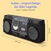 MEDION® LIFE® P66538 Retro-Boombox, DAB+/PLL-UKW Radio, Bluetooth® 5.3 für das Abspielen von Smartphone & Co, CD-Player, Kassettendeck, X-Bass Funktion, 2 x 10 W RMS