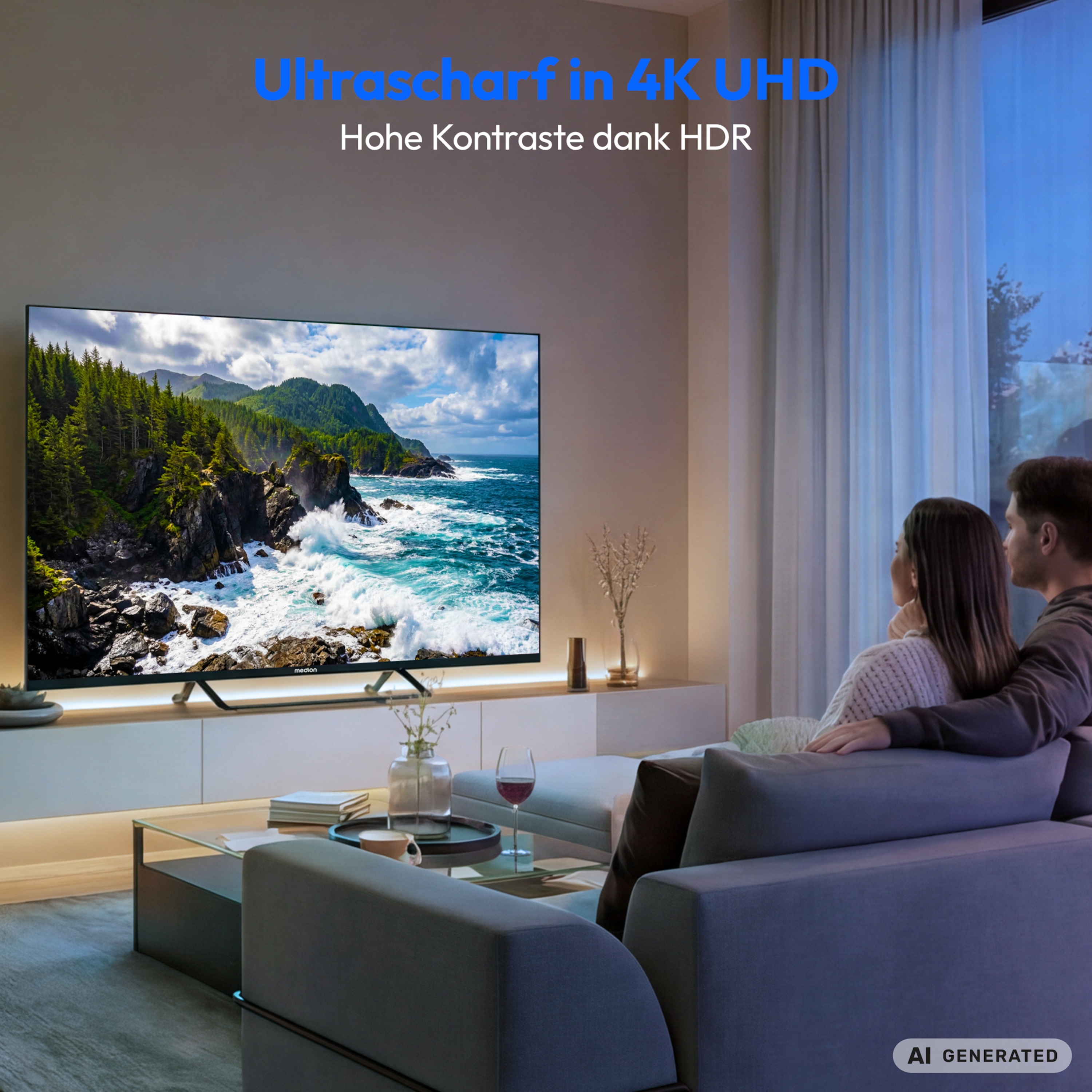 MEDION® LIFE MD 865401 Google TV™ (2026), 163,9 cm (65'') Ultra HD Display, HDR (High Dynamic Range), Dolby Vision®, MEMC, Bluetooth®, PVR ready, Netflix, Prime Video, Disney+, App Store