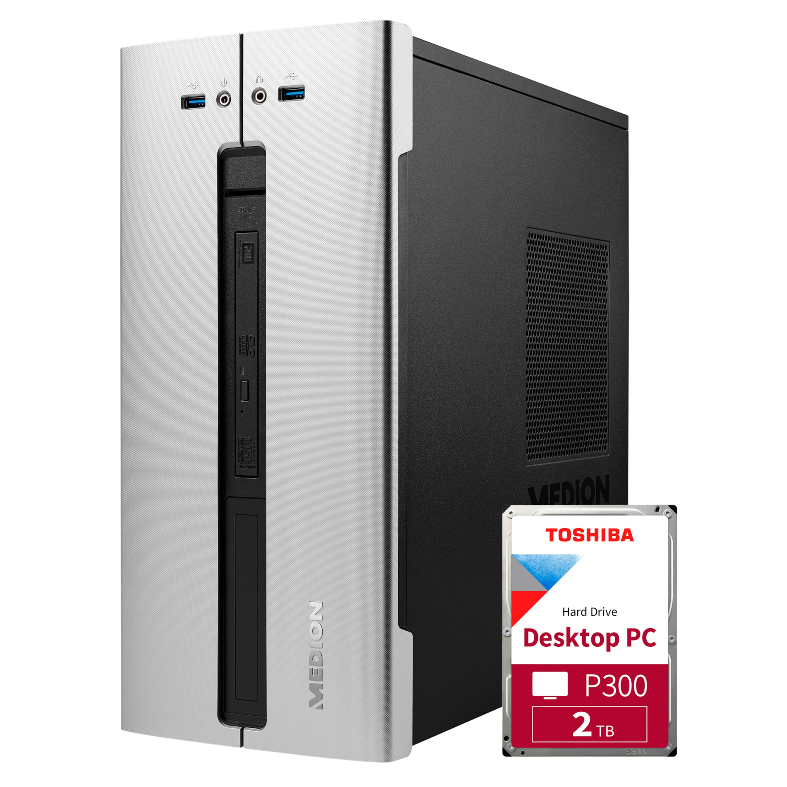 MEDION® AKOYA® P63017 Multimedia PC inkl. 2TB HDD - ARTIKELSET