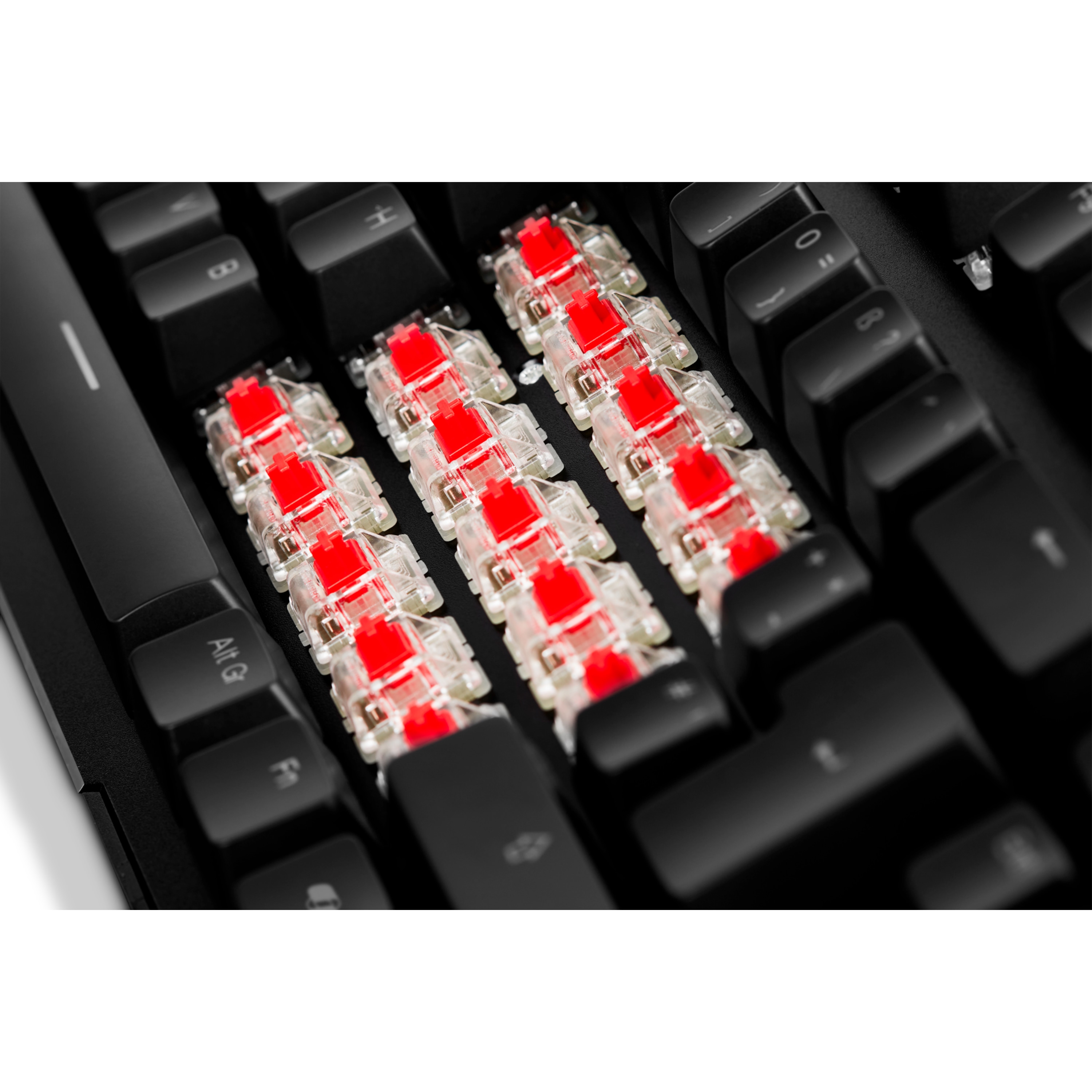 MEDION® ERAZER Supporter X20 mechanische Gaming Tastatur, extrem langlebige CHERRY MX RGB Red Switches, austauschbare Schalter und Tastenkappen, 100% Anti-Ghosting, RGB-Hintergrundbeleuchtung, hochwertige Oberfläche