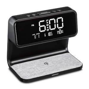 MEDION® LIFE® P66075 Wekker | Qi-oplaadfunctie | tijdsaanduiding | dubbele alarmmodus | negatief LCD-display | nachtlampje