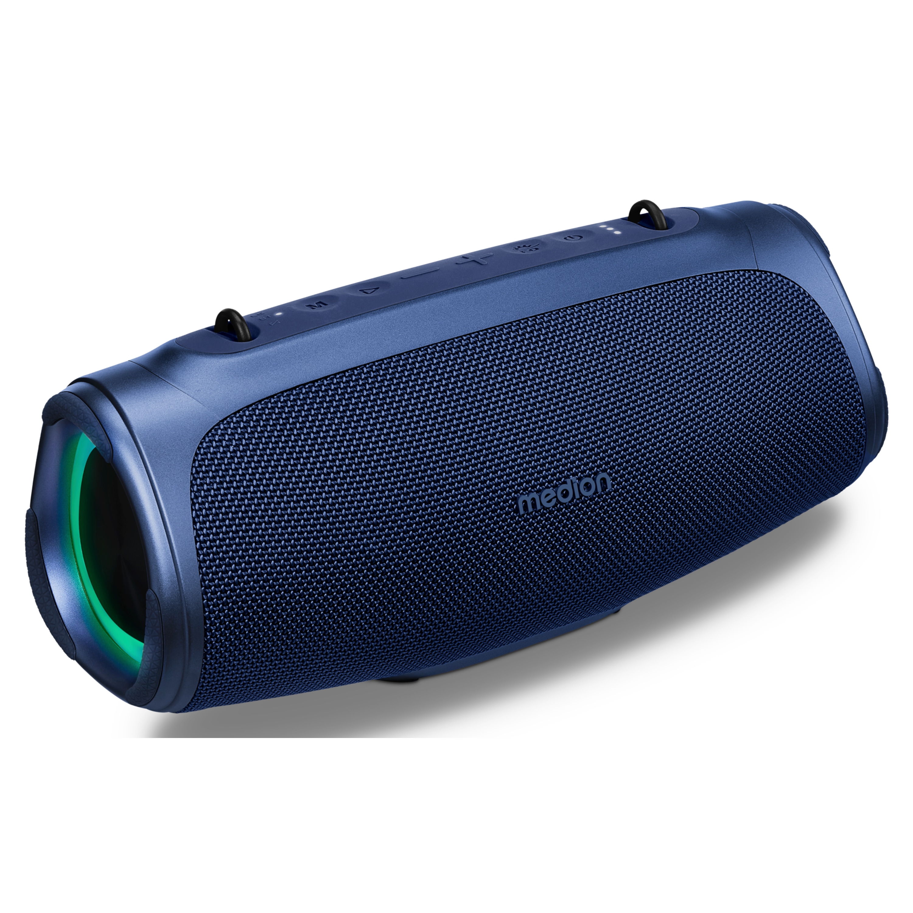MEDION® LIFE® P61746 Tragbarer Bluetooth® Lautsprecher M, Dual Illuminated (RGB-Lichteffekte), Bluetooth® 5.3, integrierter Akku mit bis zu 42 Stunden Laufzeit, robustes & mobiles Design, 2 x 15 W RMS