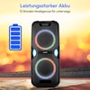 MEDION® LIFE® P61468 Partylautsprecher, PLL-UKW Radio, Bluetooth® 5.0, satter Sound, verschiedene Lichteffekte, X-Bass Bassanhebung, inkl. Mikrofon, 2 x 22 W RMS Ausgangsleistung